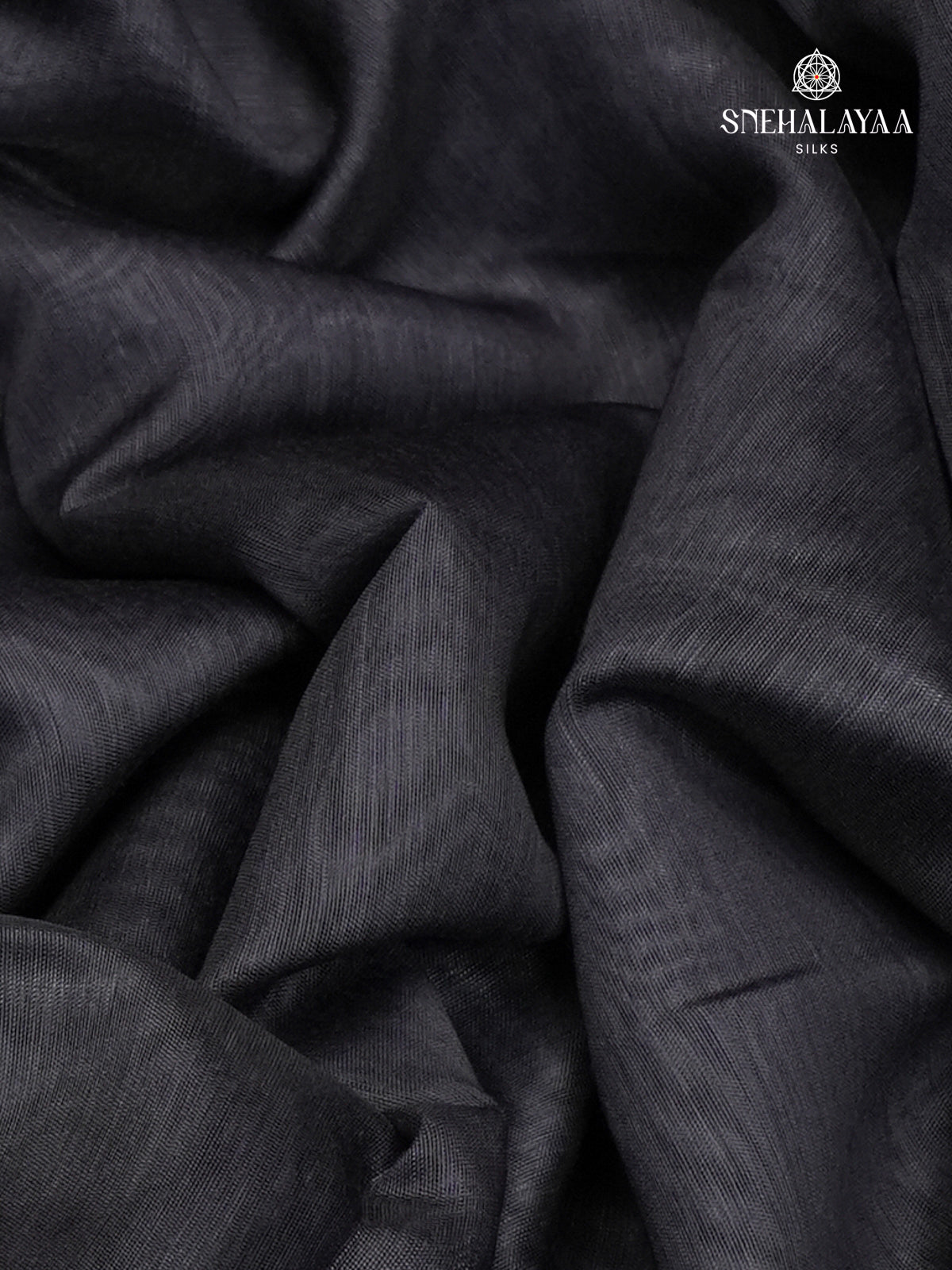 Black Printed Linen Saree