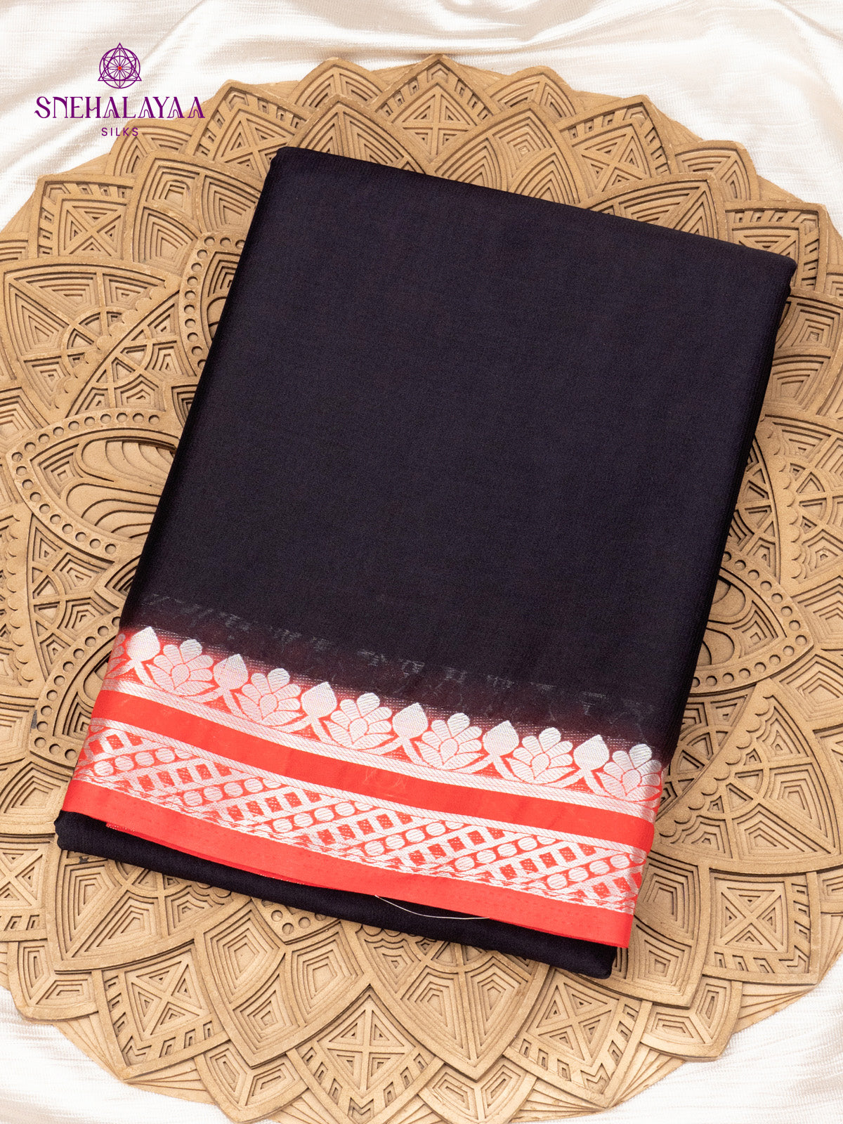 Black Mysore Silk Saree