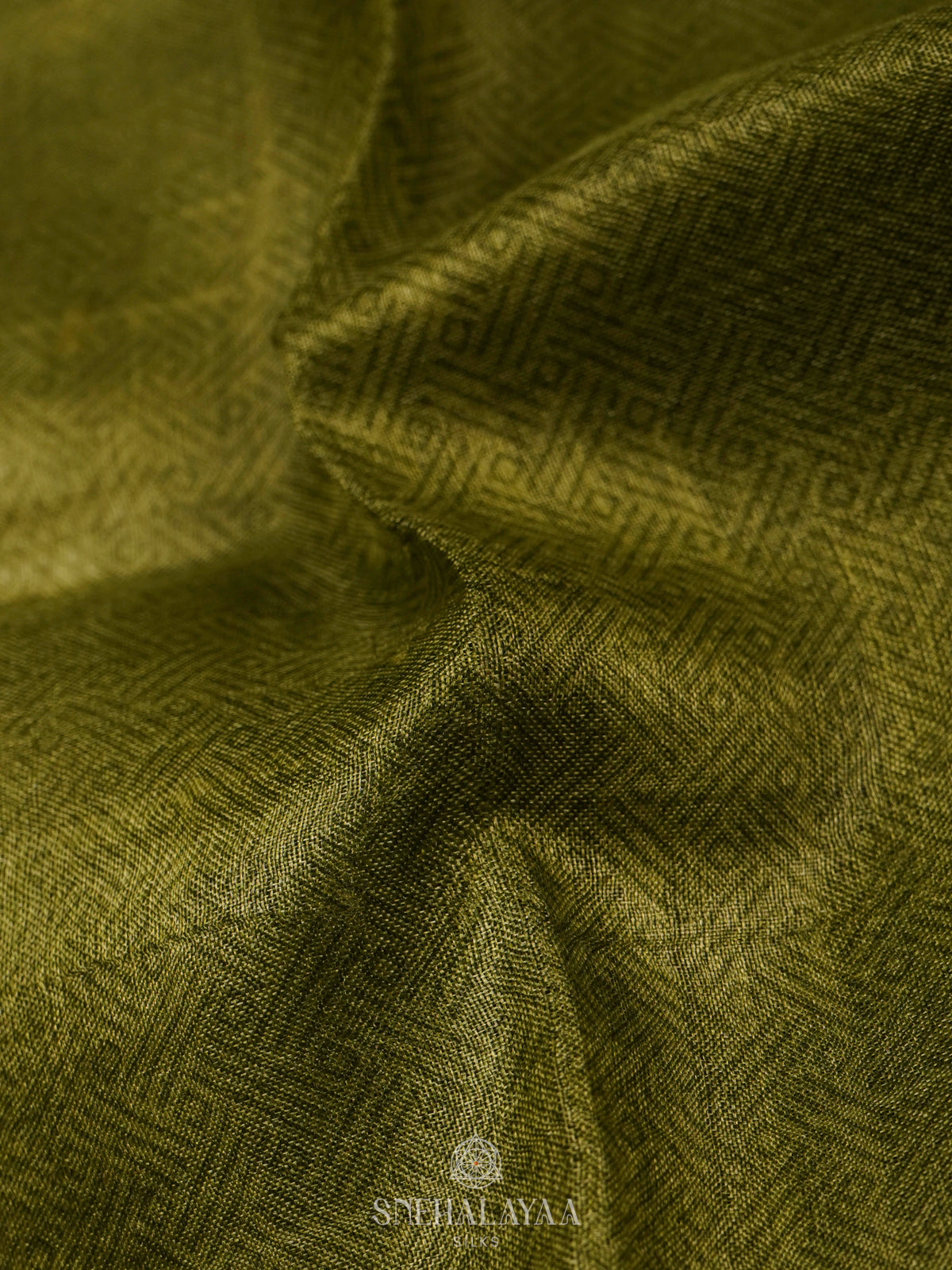 Olive Green Tussar Saree