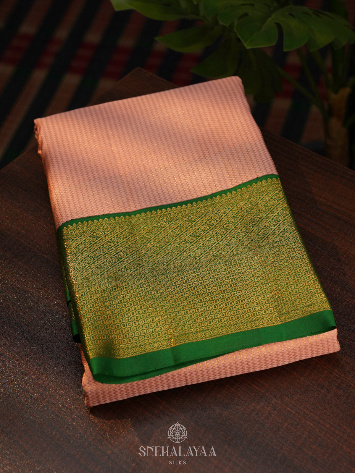 Peach Kanjivaram Silk Saree