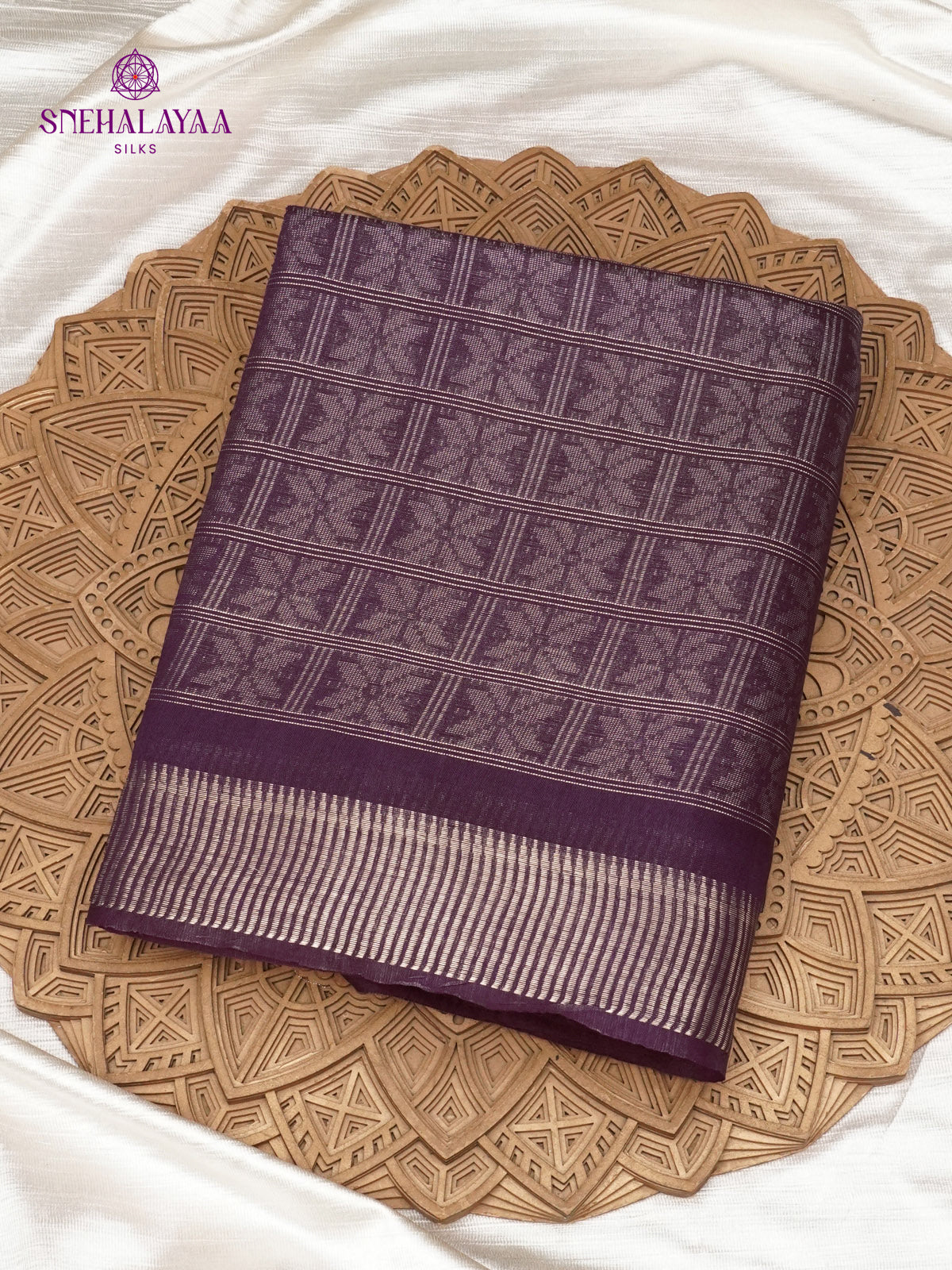Purple Bamboo Silk Saree