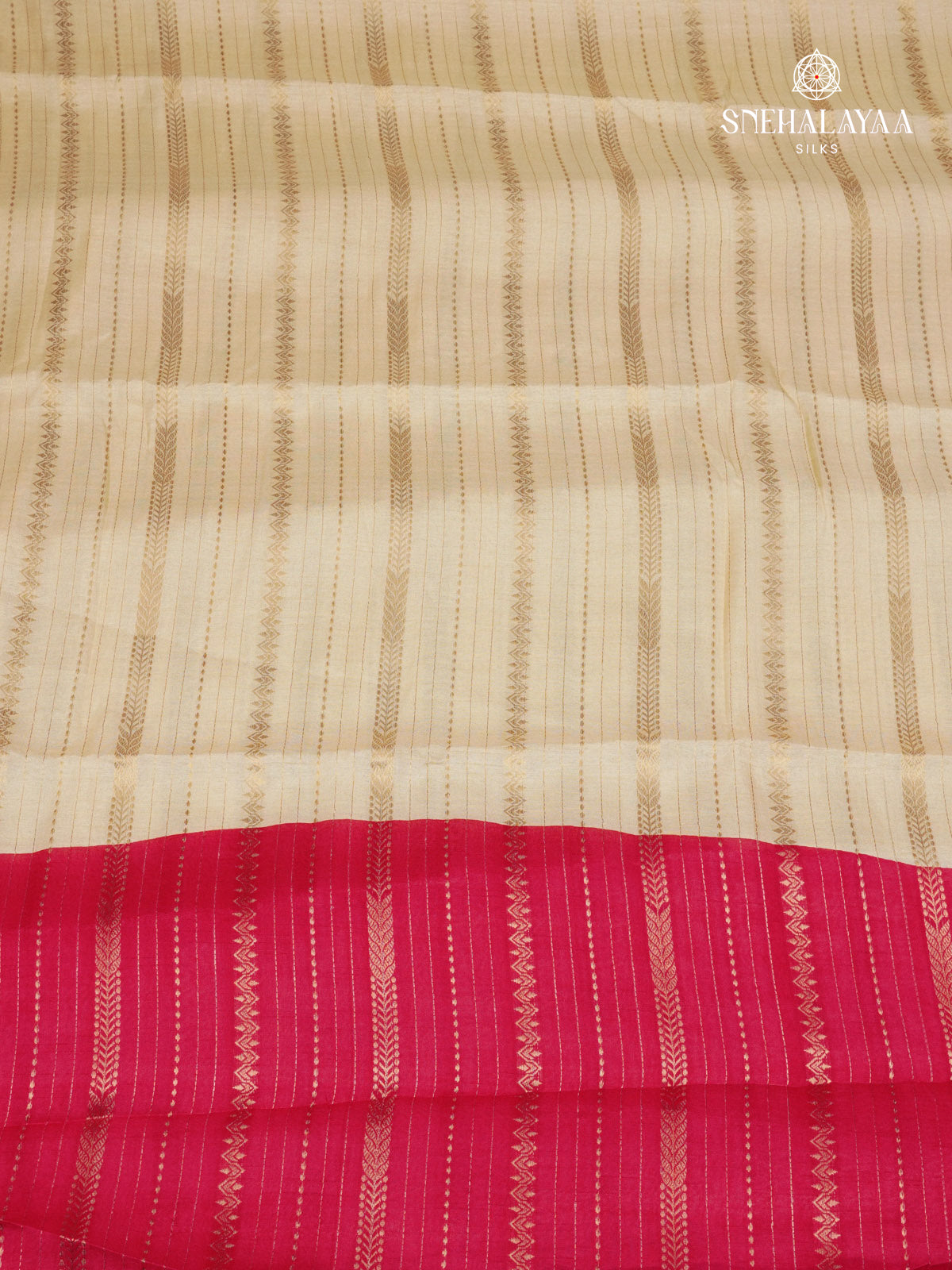 Cream Dola Silk Saree