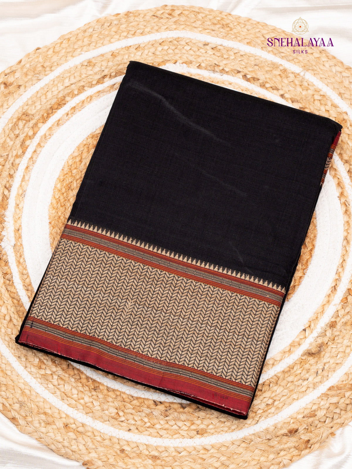 Black Narayanpet Cotton Saree