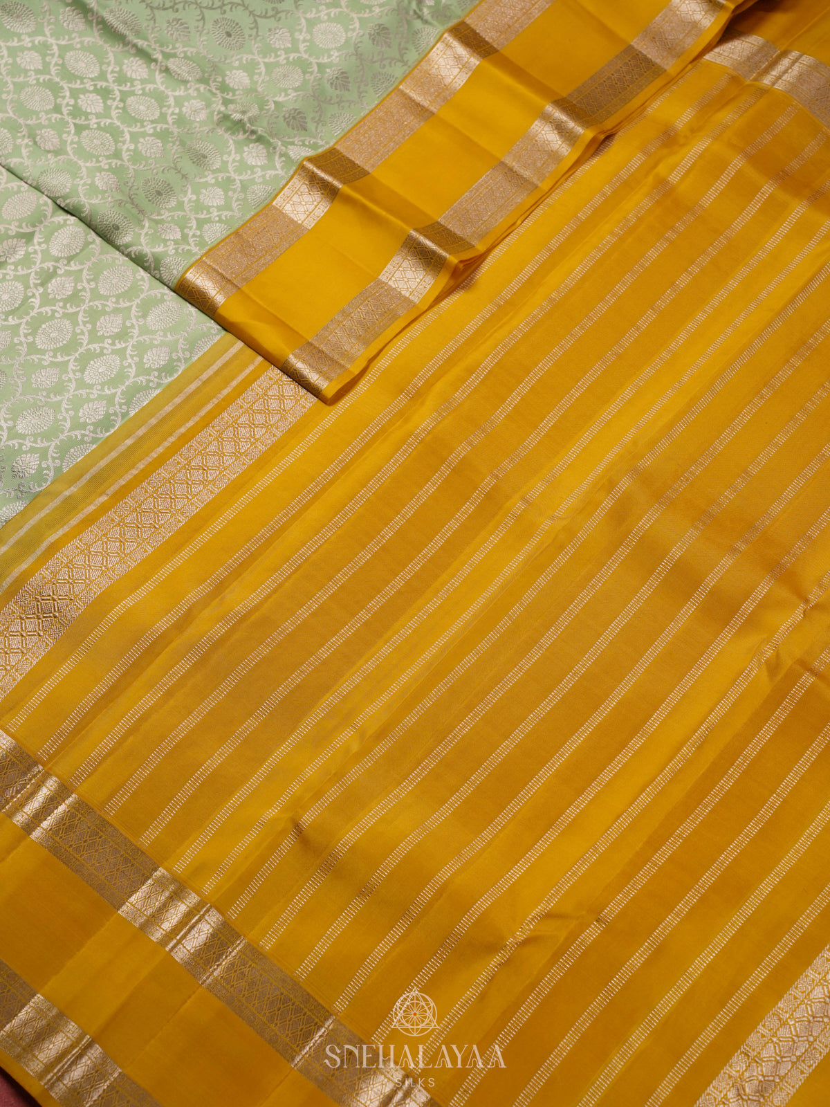 Pista Green Kanjivaram Silk Saree