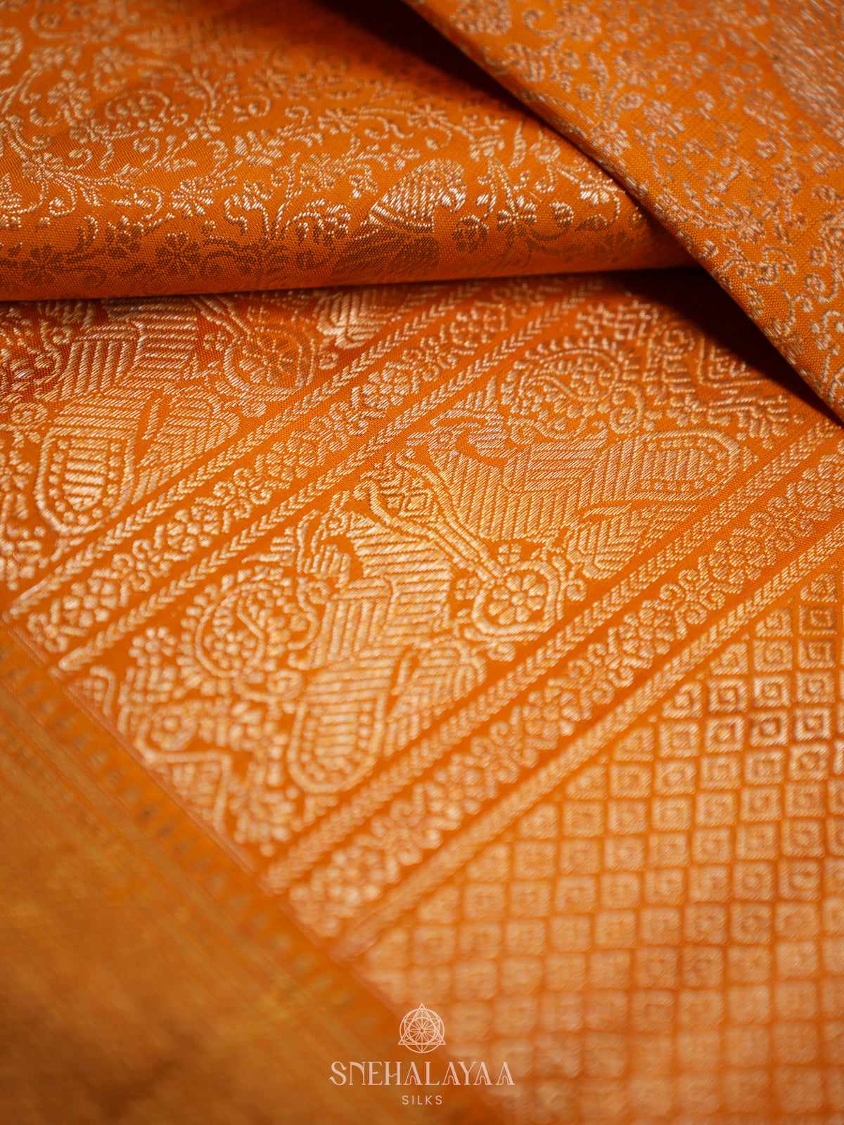 Orange Kanjivaram Silk Saree