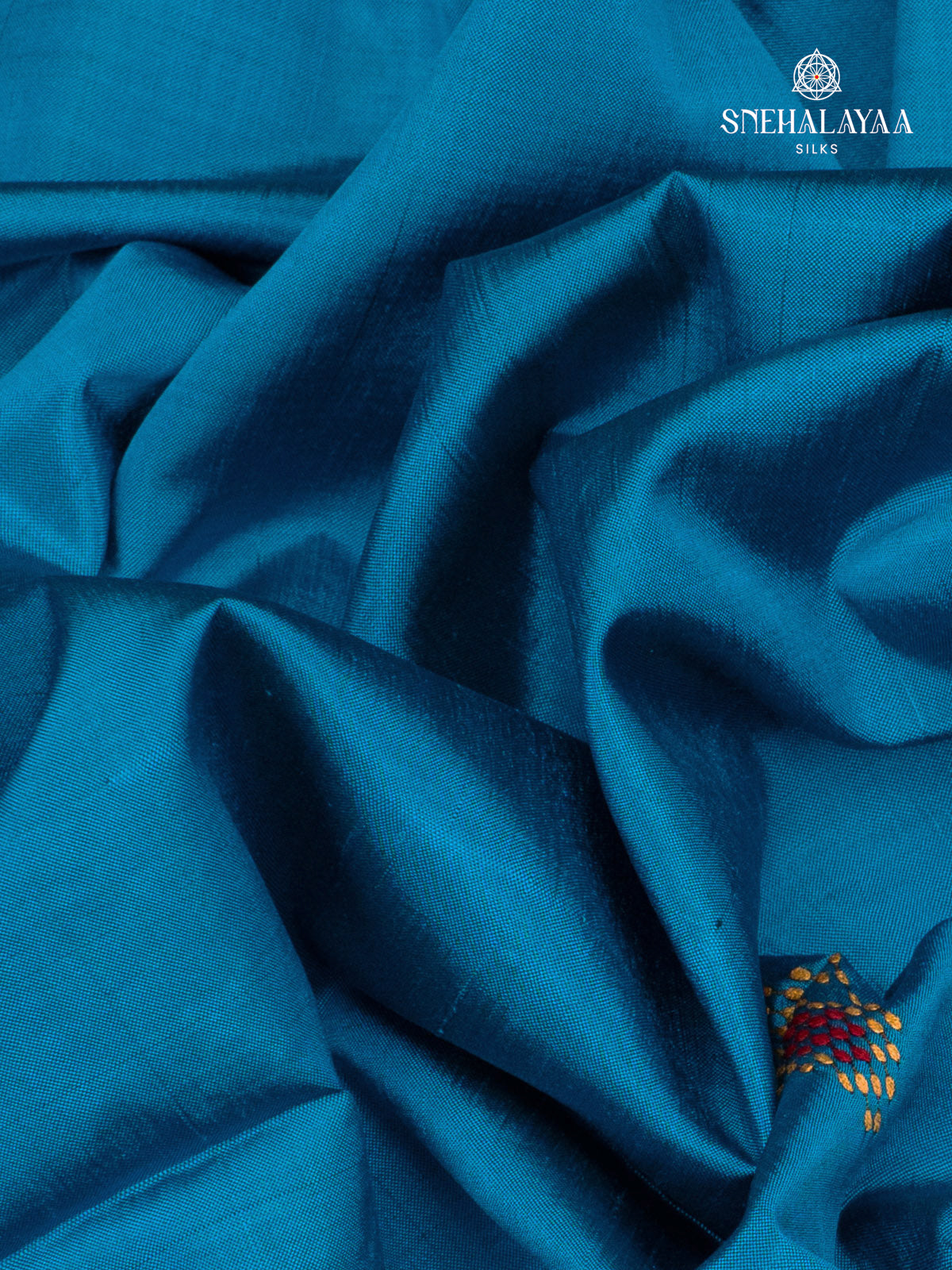 Blue Katan Silk Saree