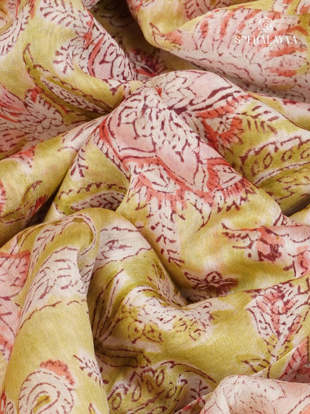 Lime Green Chanderi Saree