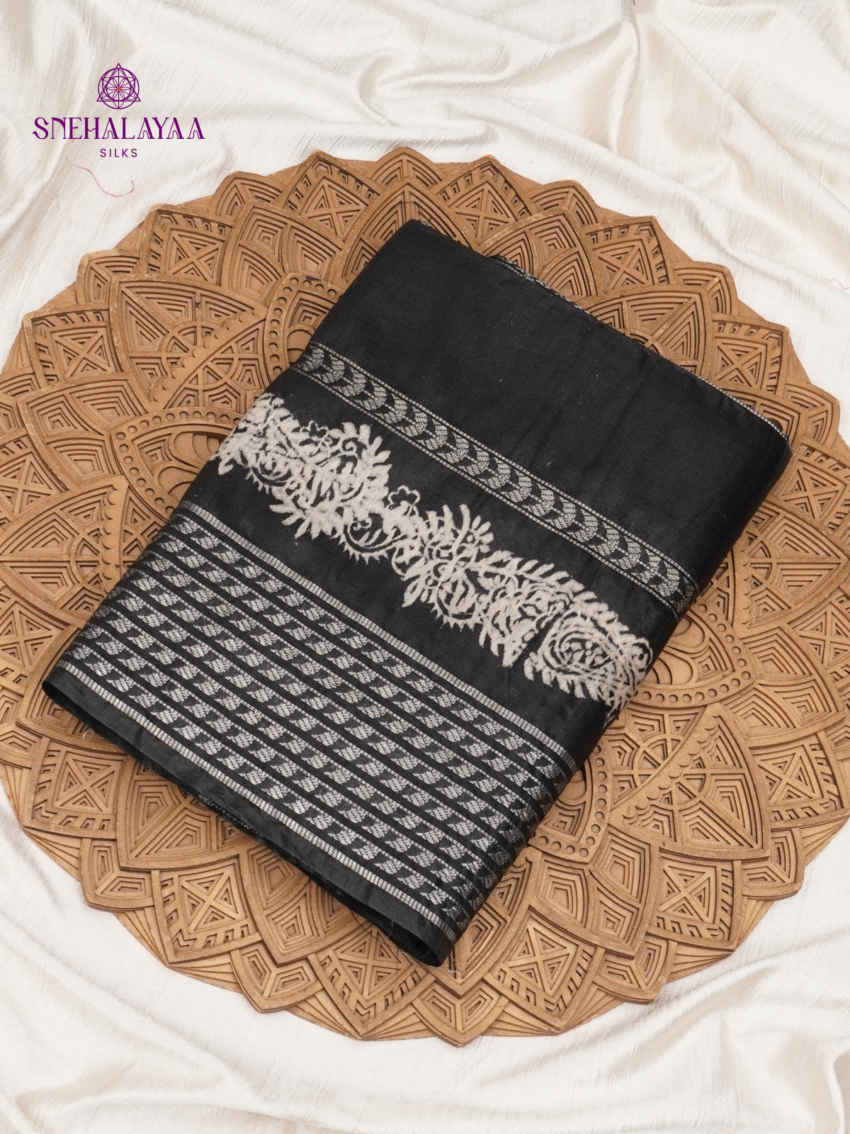 Black Bamboo Silk Saree