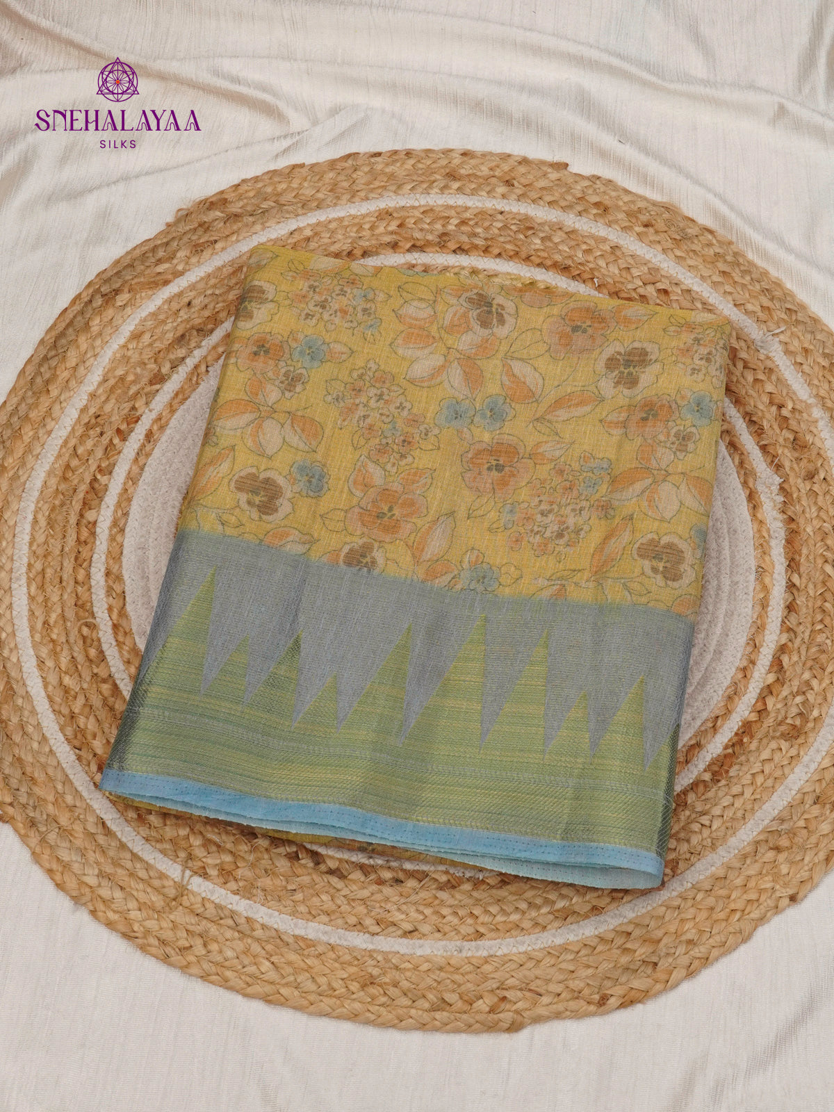 Mustard Linen Tissue Saree