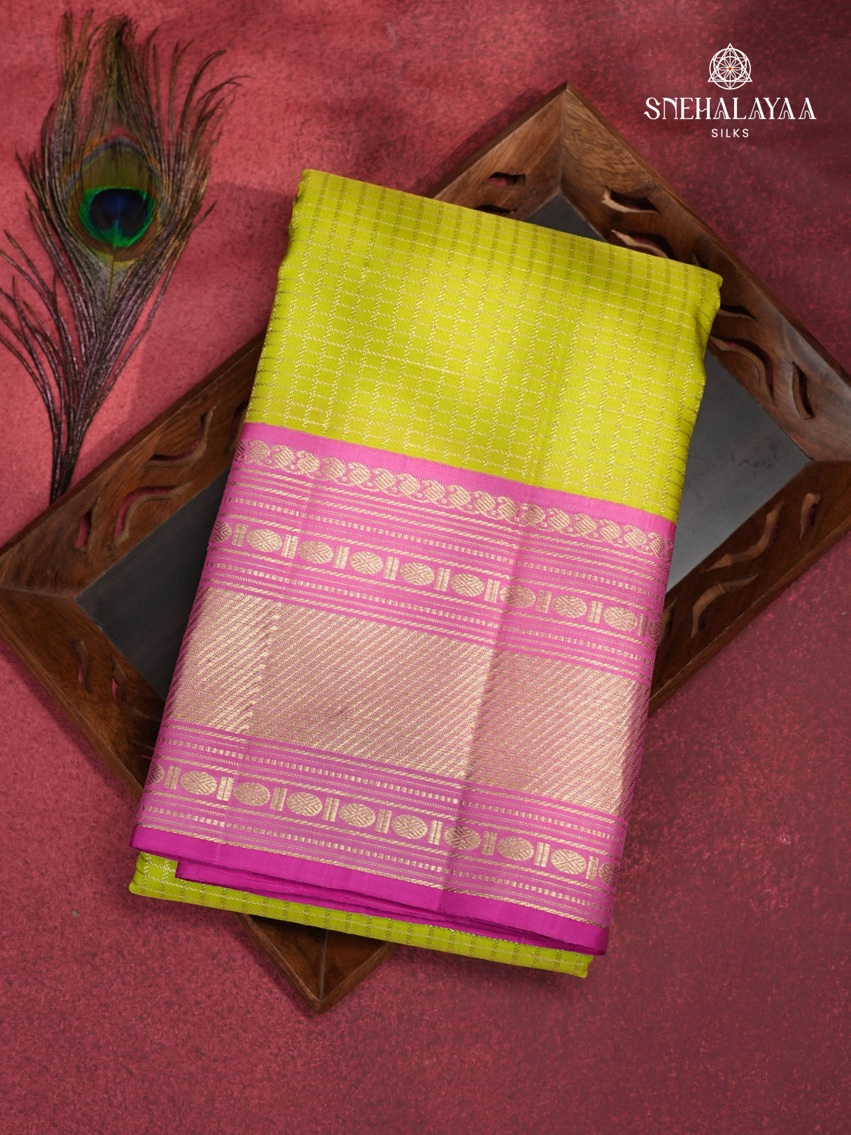 Parrot Green Kanjivaram Silk Saree