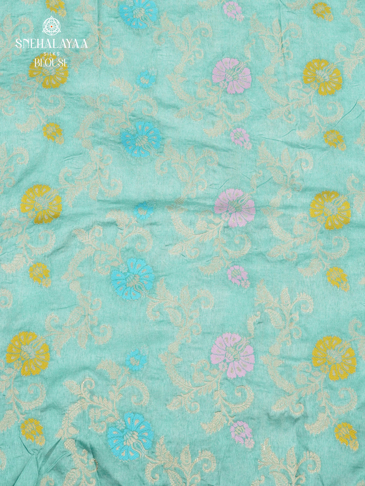 Ice Blue Raw Silk Saree