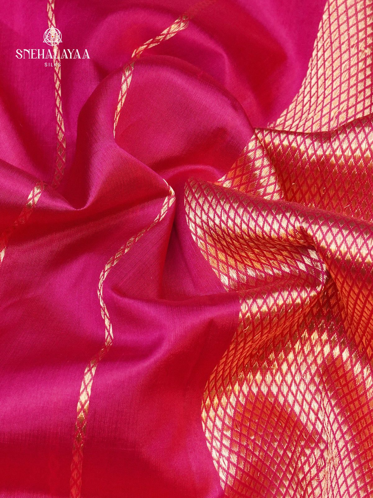 Rani Pink Banaras Poona Silk Saree