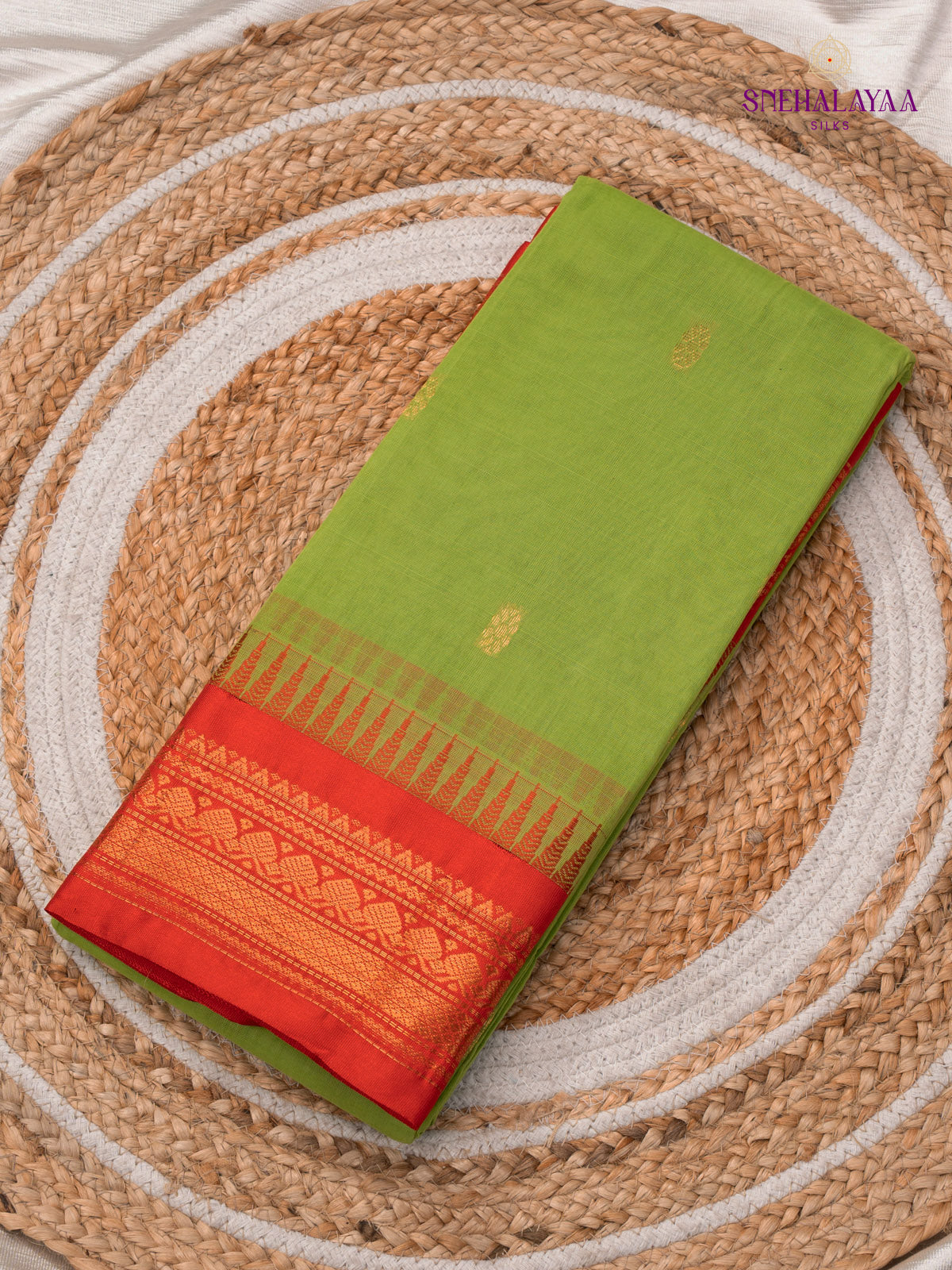 Green Gadwal Cotton Saree