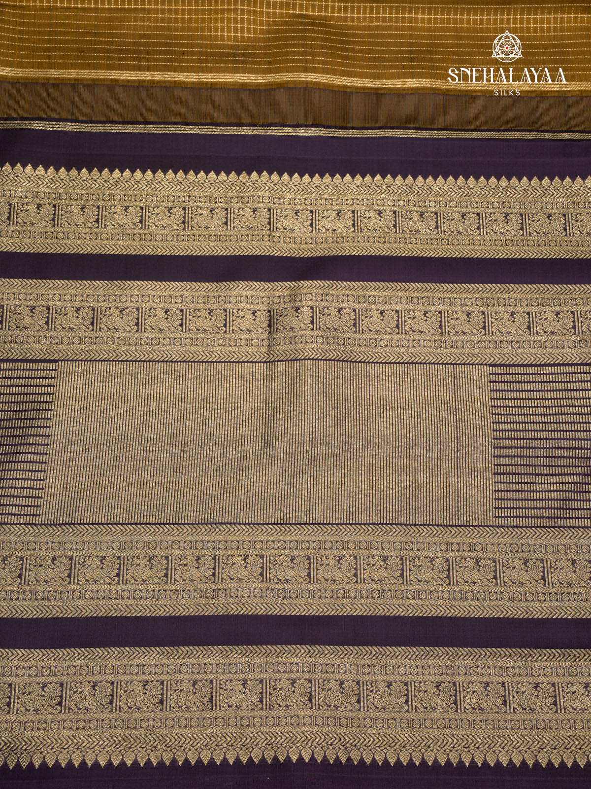 Mehendi Green Korvai Kanjivaram Silk Saree