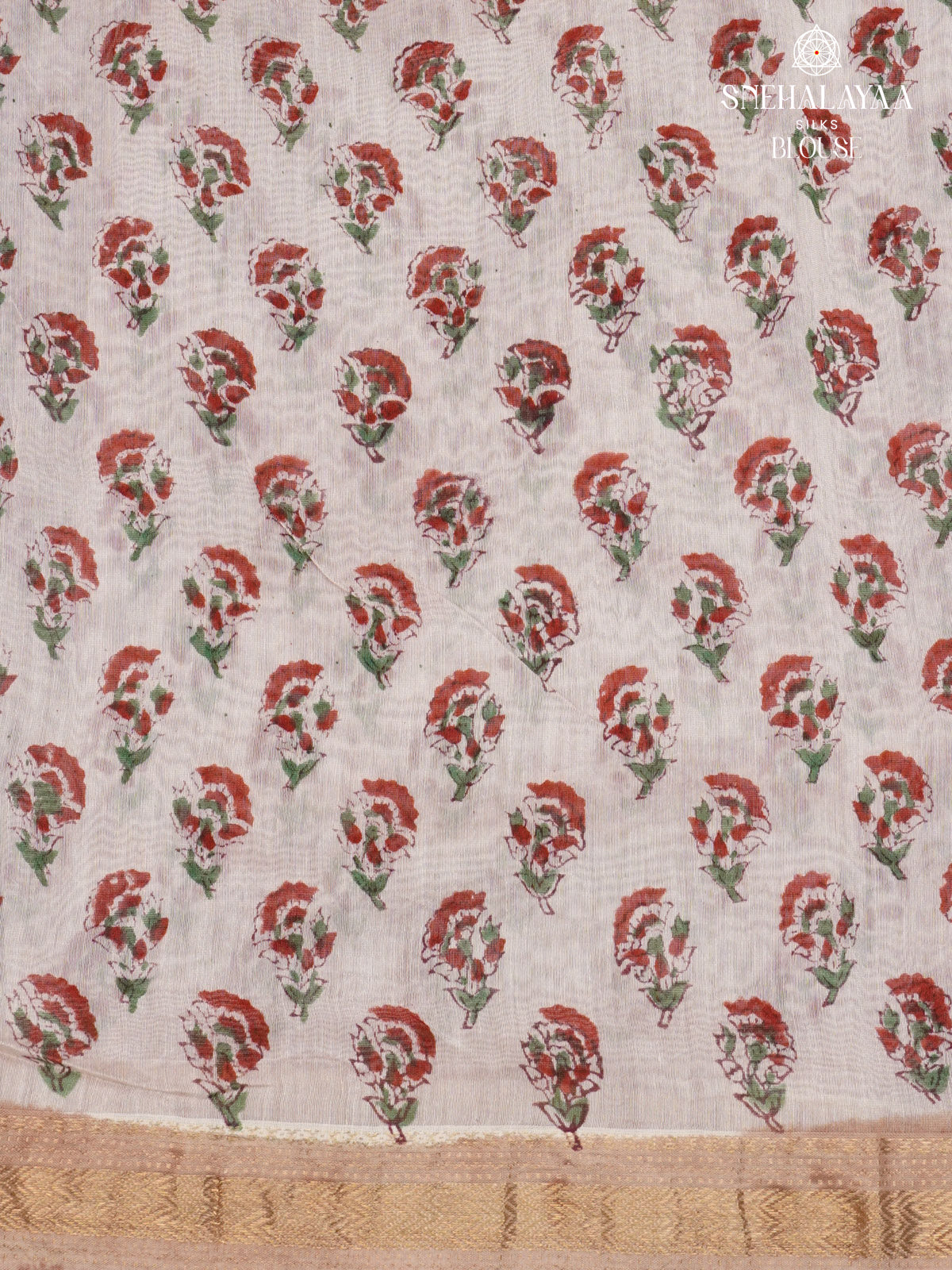 Peach Chanderi Saree