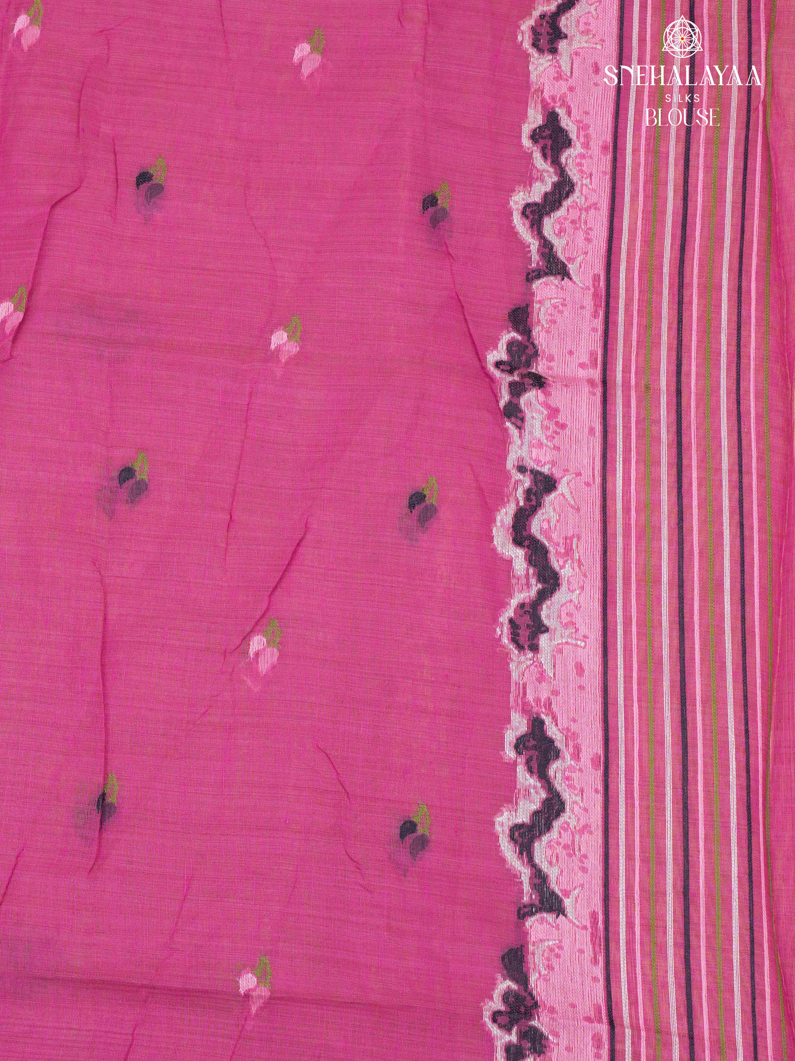 Pastel Pink Munga Cotton Saree