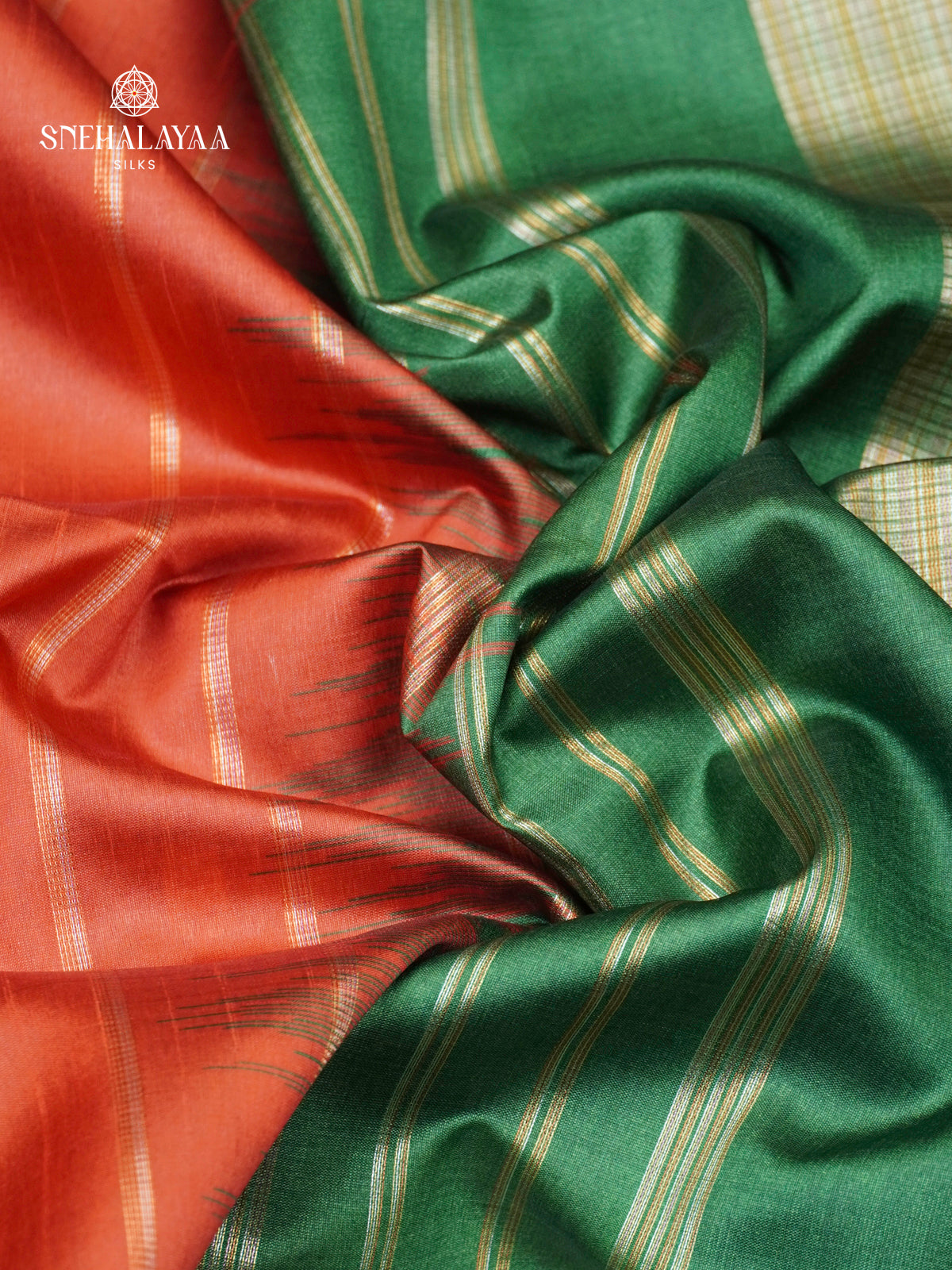 Rust Orange Jute Saree