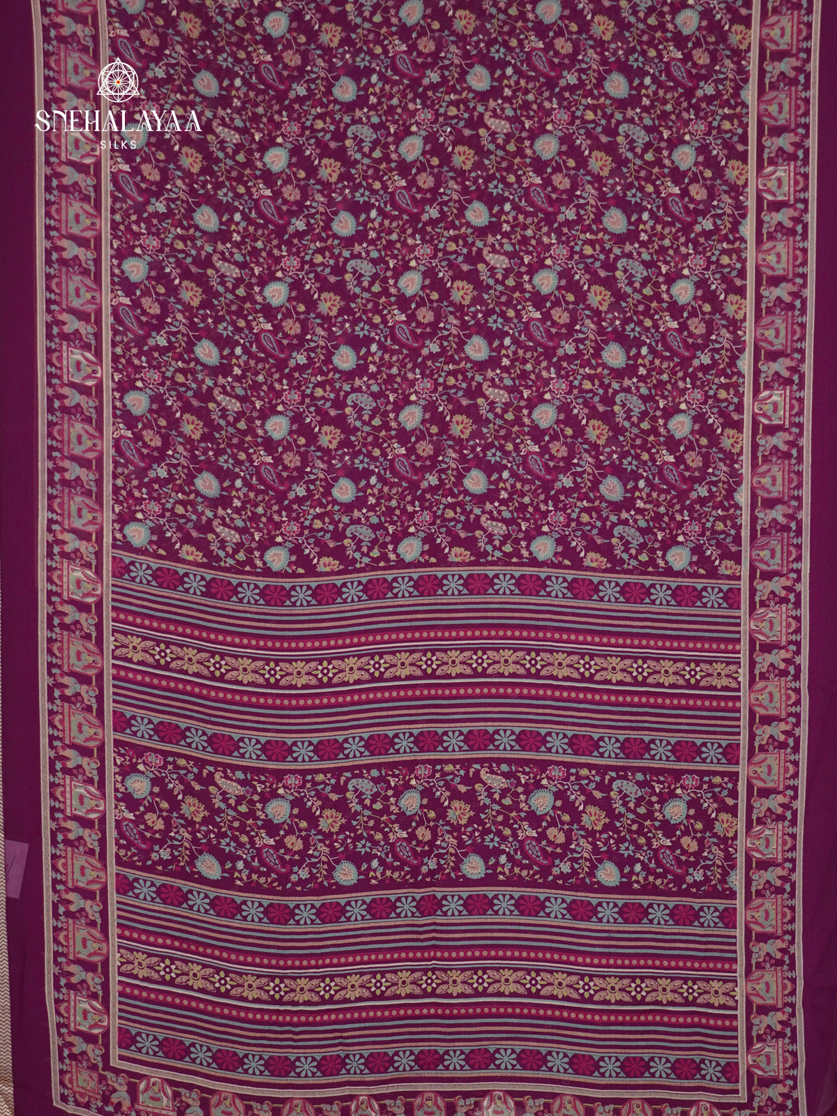 Purple Chiffon Saree