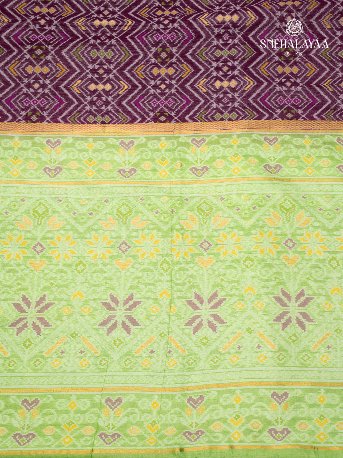 Purple Ikat Silk Saree