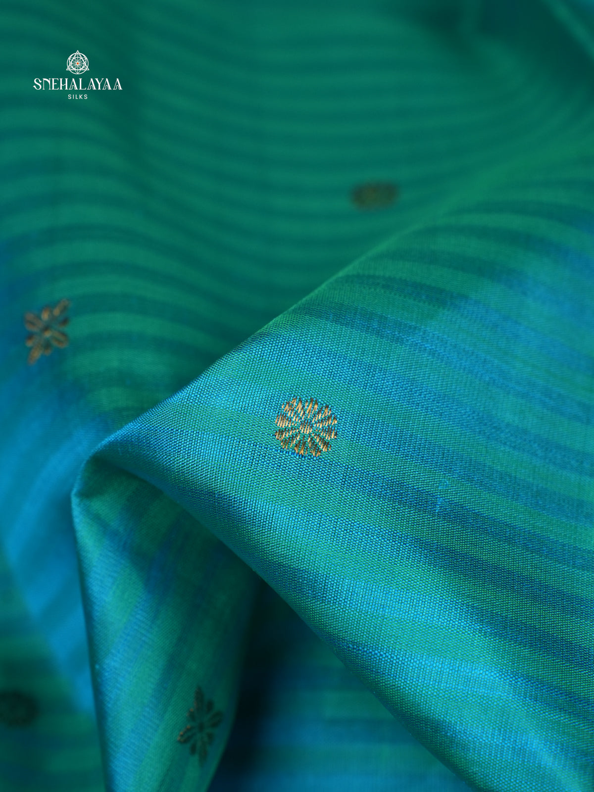Teal Blue Kanjivaram Silk Saree
