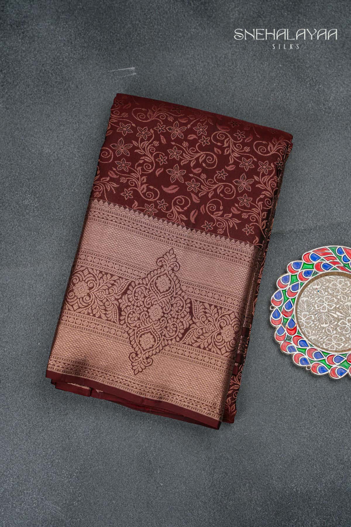 Maroon Kancheevaram Wedding Silk Saree