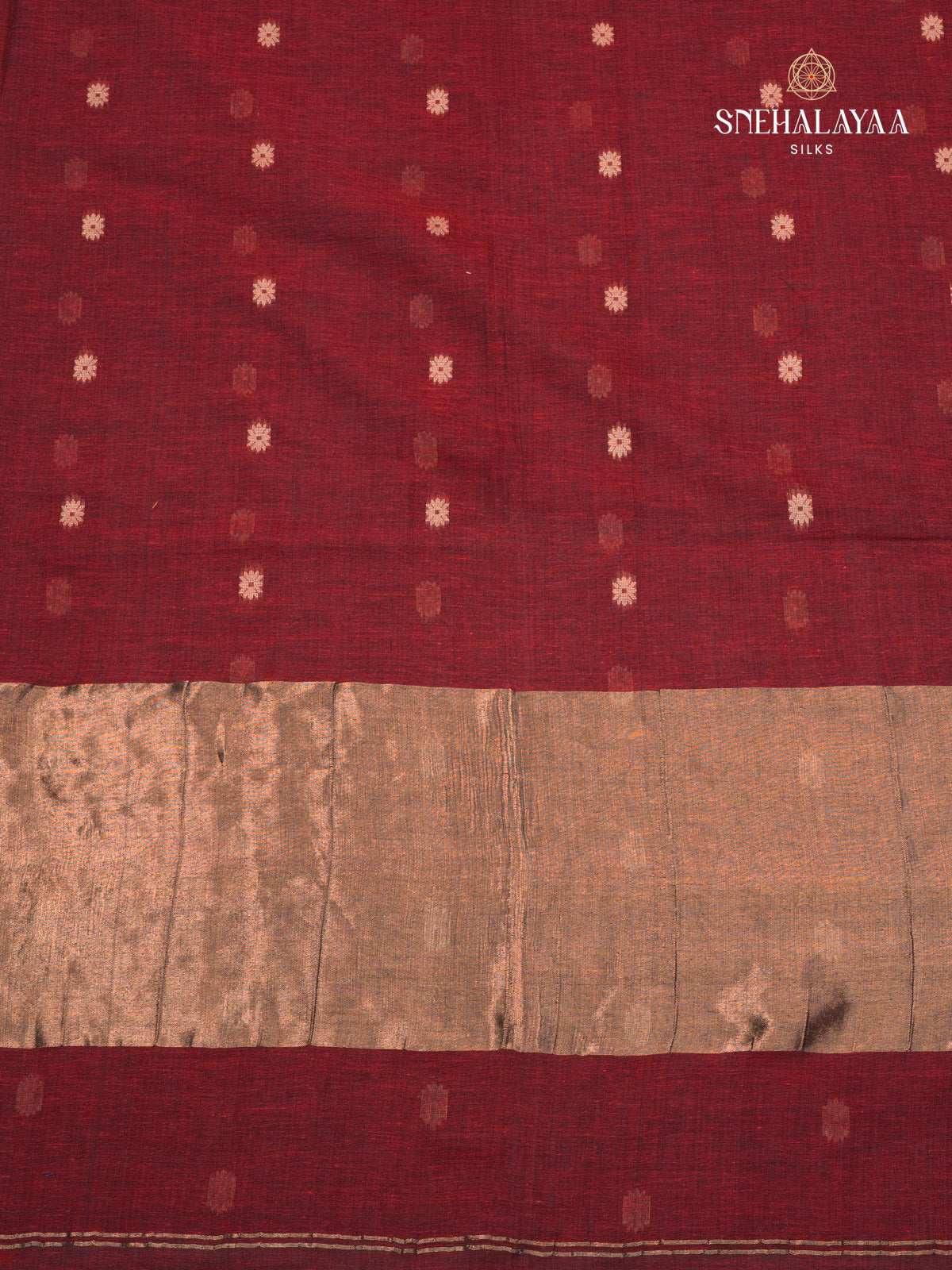 Maroon Sambalpuri Cotton Saree