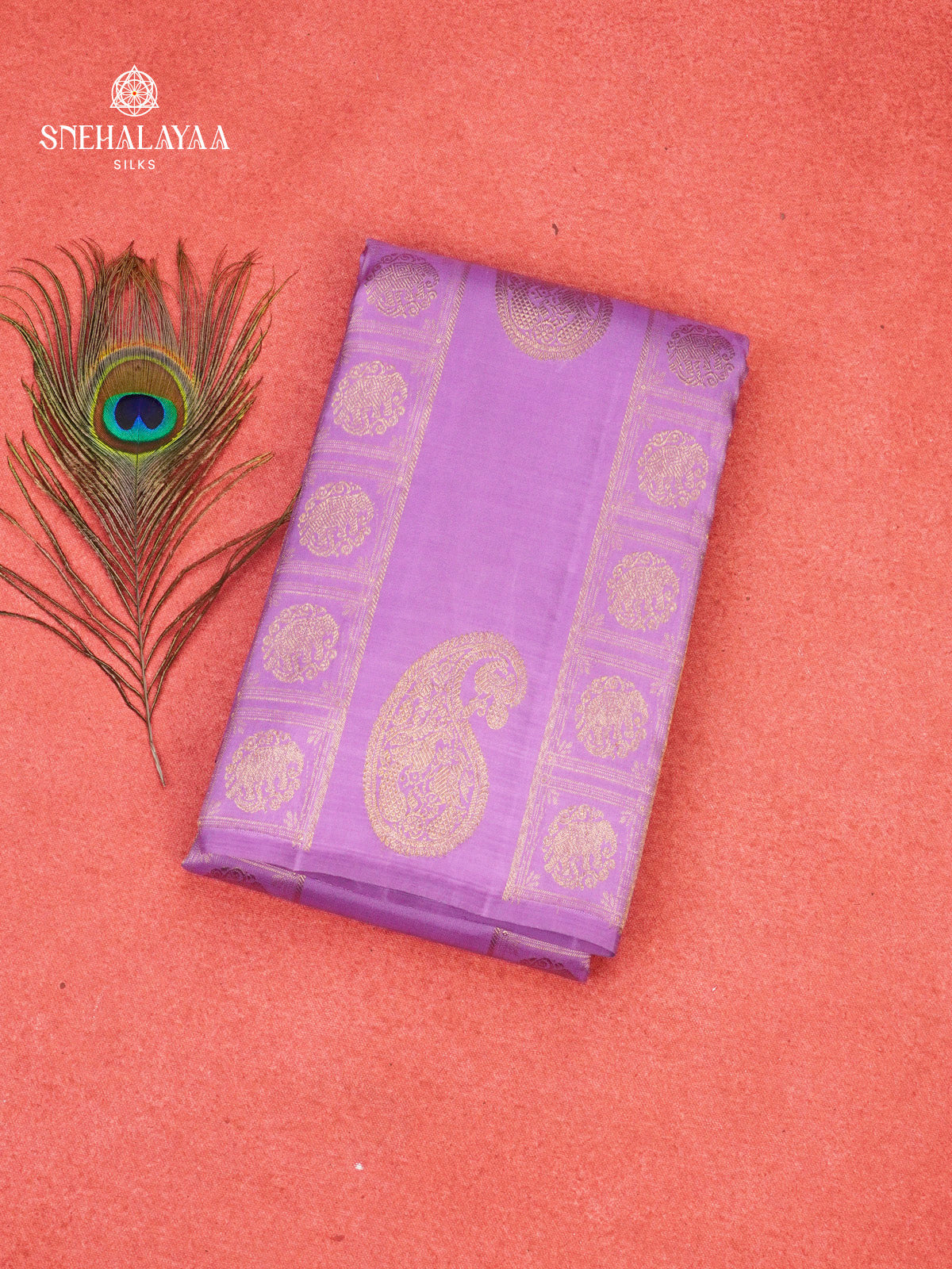 Lilac Kanjivaram Silk Saree