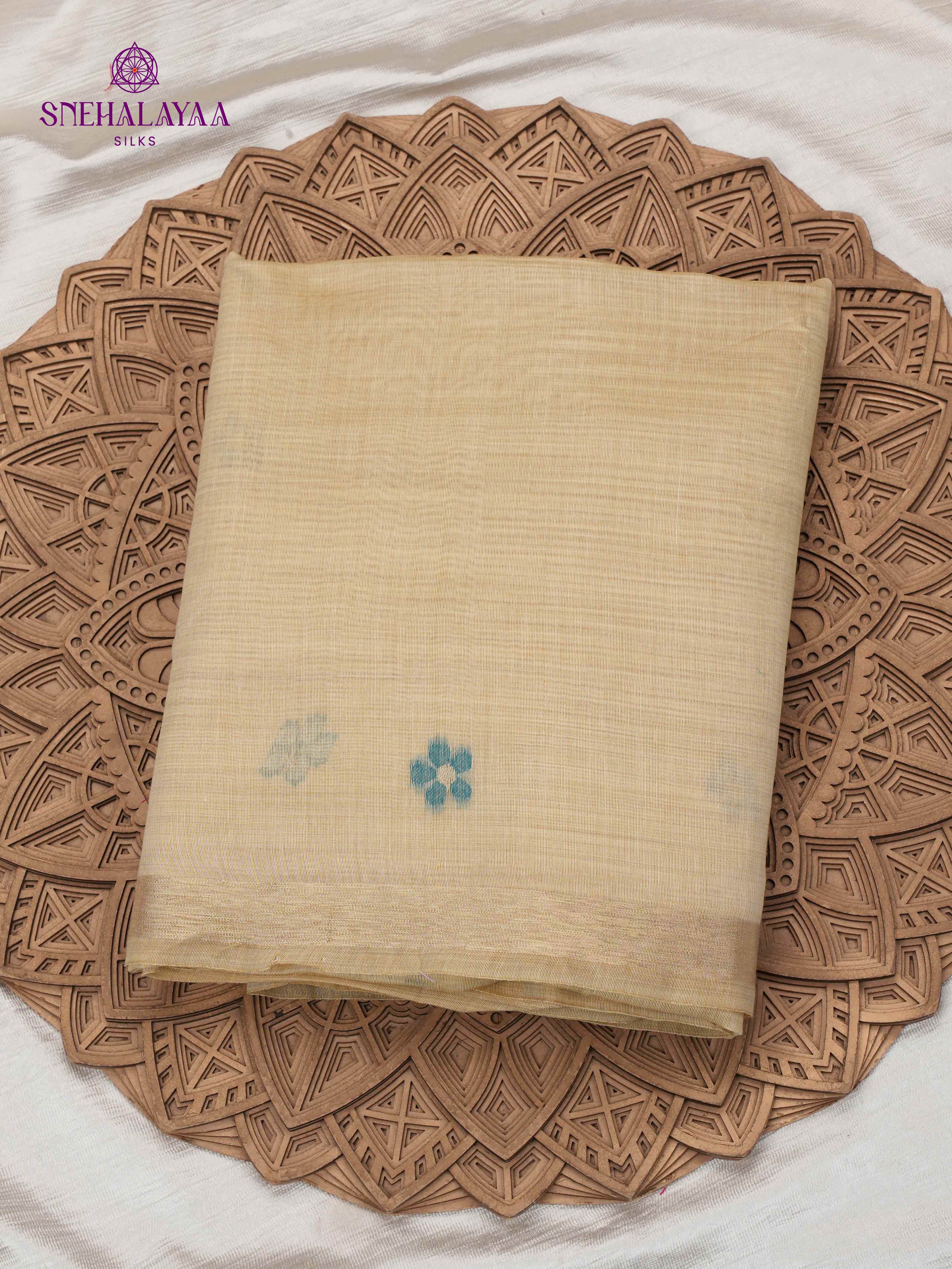 Cream Munga Cotton Saree