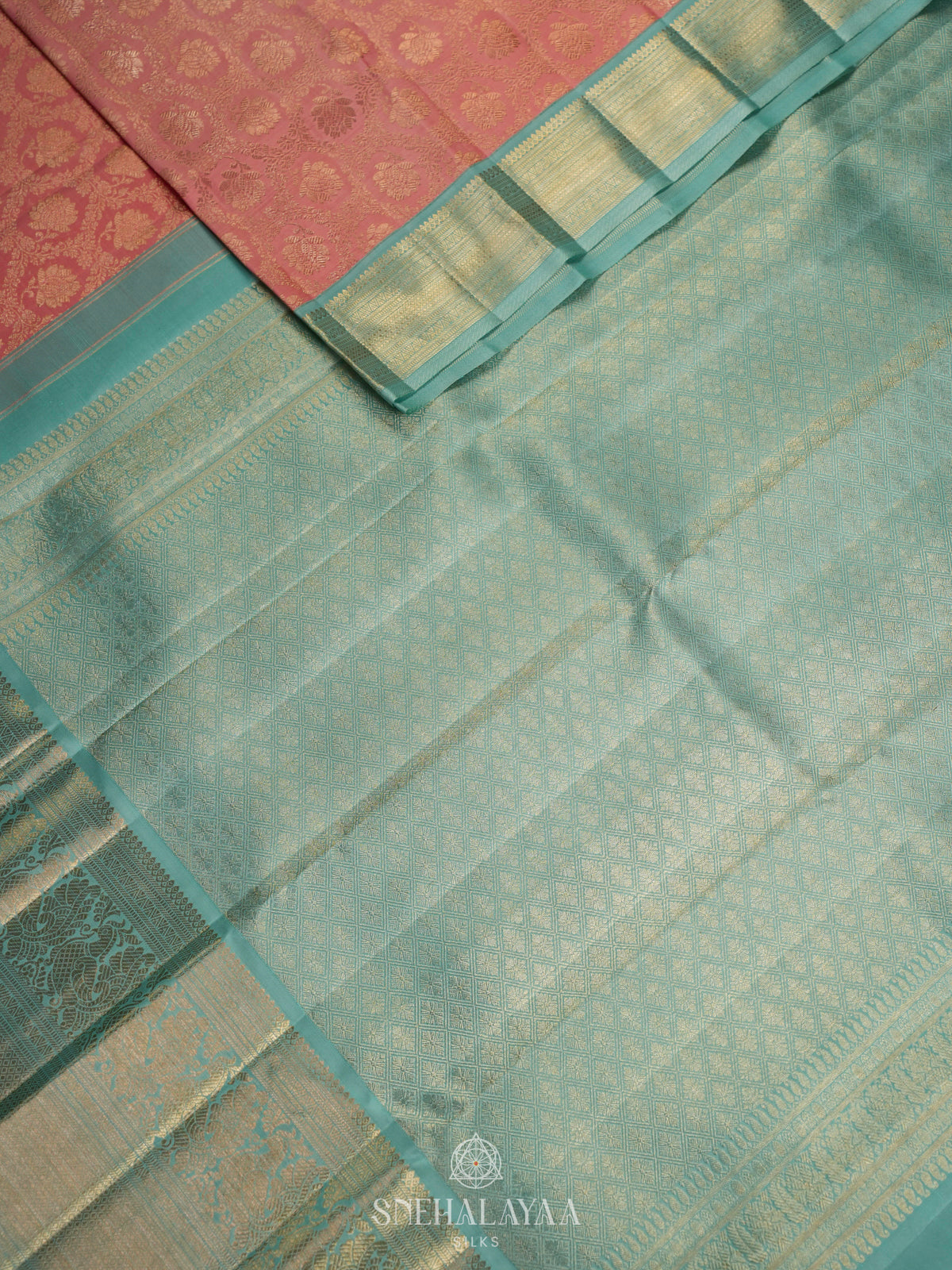 Pale Pink Kanjivaram Silk Saree