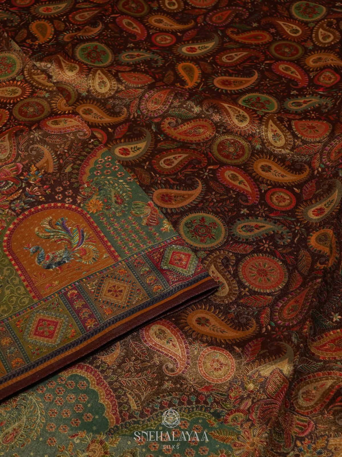 Brown Banaras Silk Saree