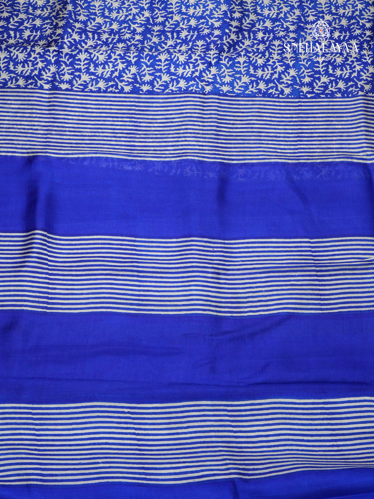 Blue Tussar Silk Saree
