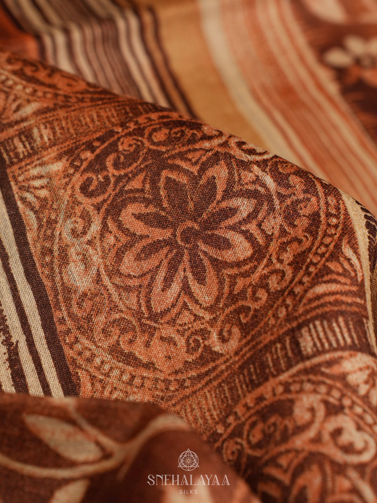 Rust orange Chanderi Saree