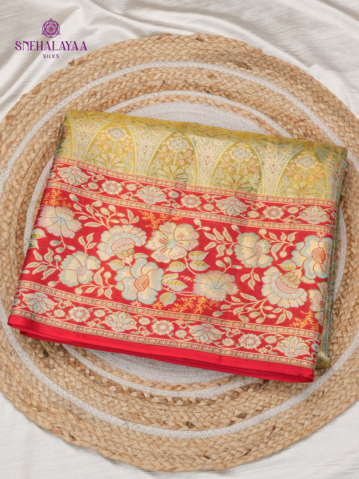 Golden Kanjivaram Tissue Silk Saree