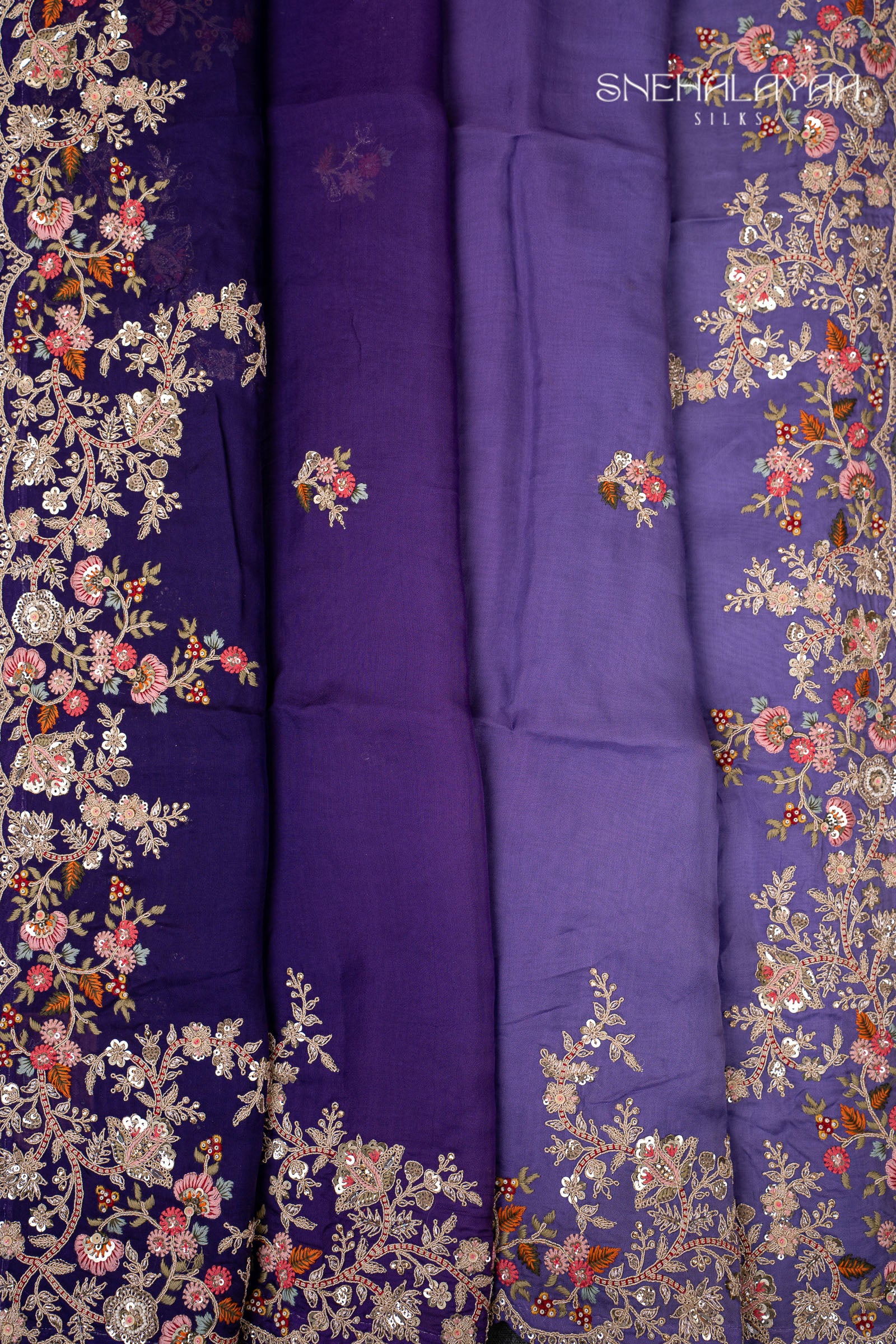 Navy Blue Designer Saree