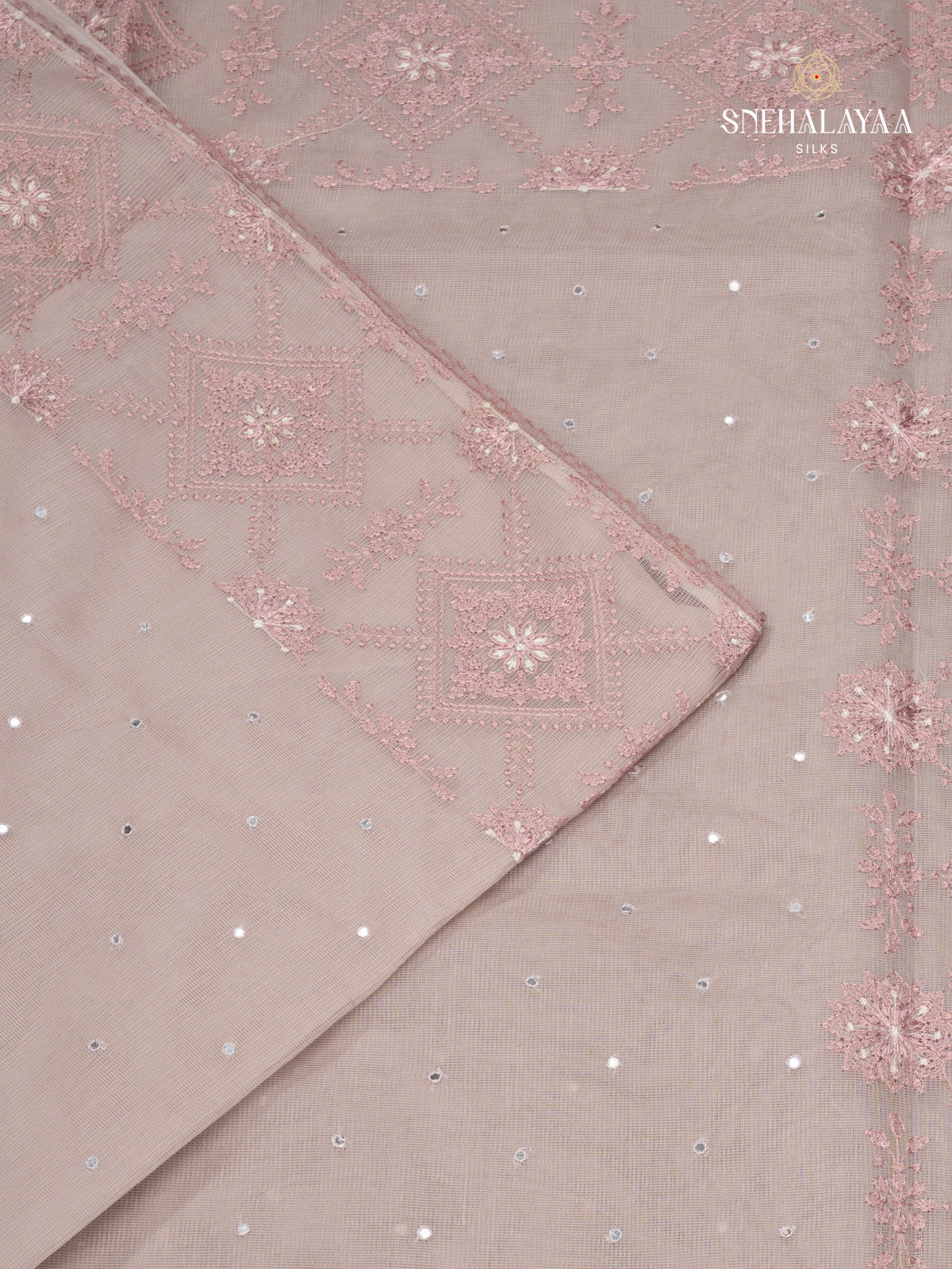 Beige Kota Embroidery Saree