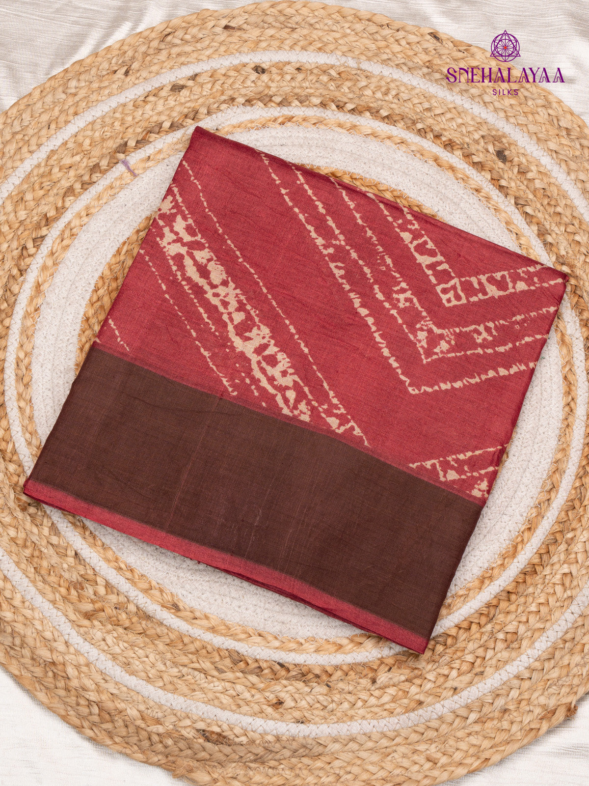 Maroon Tussar Saree
