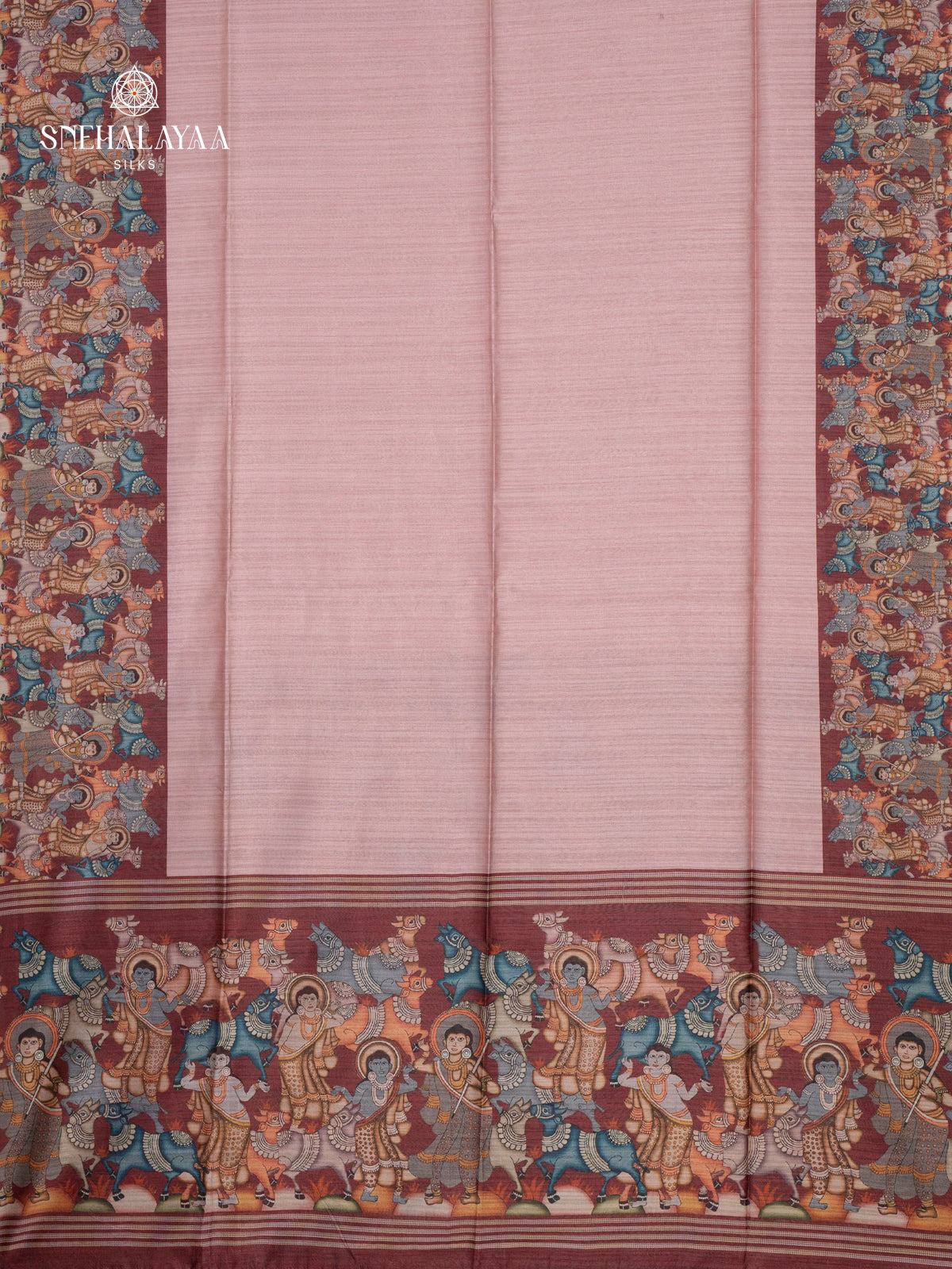 Pale Pink Munga Tussar Saree