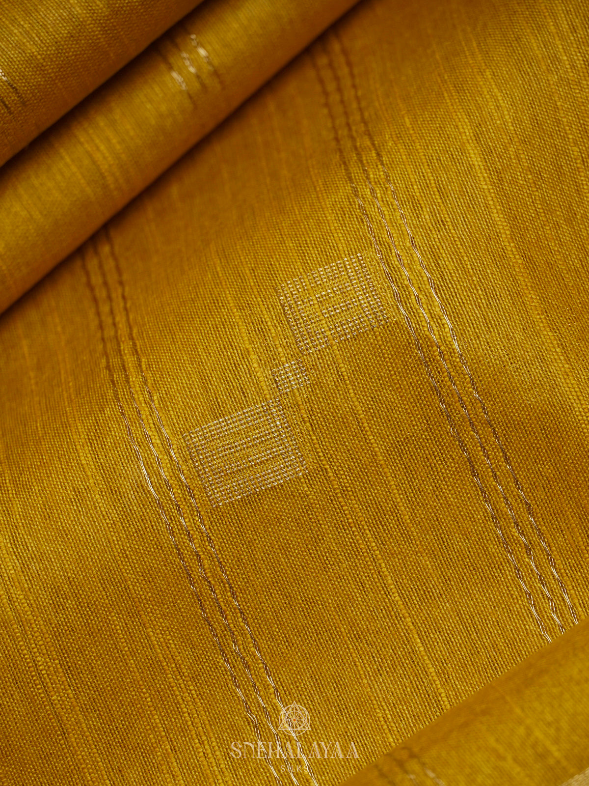 Yellow Bamboo Silk Saree
