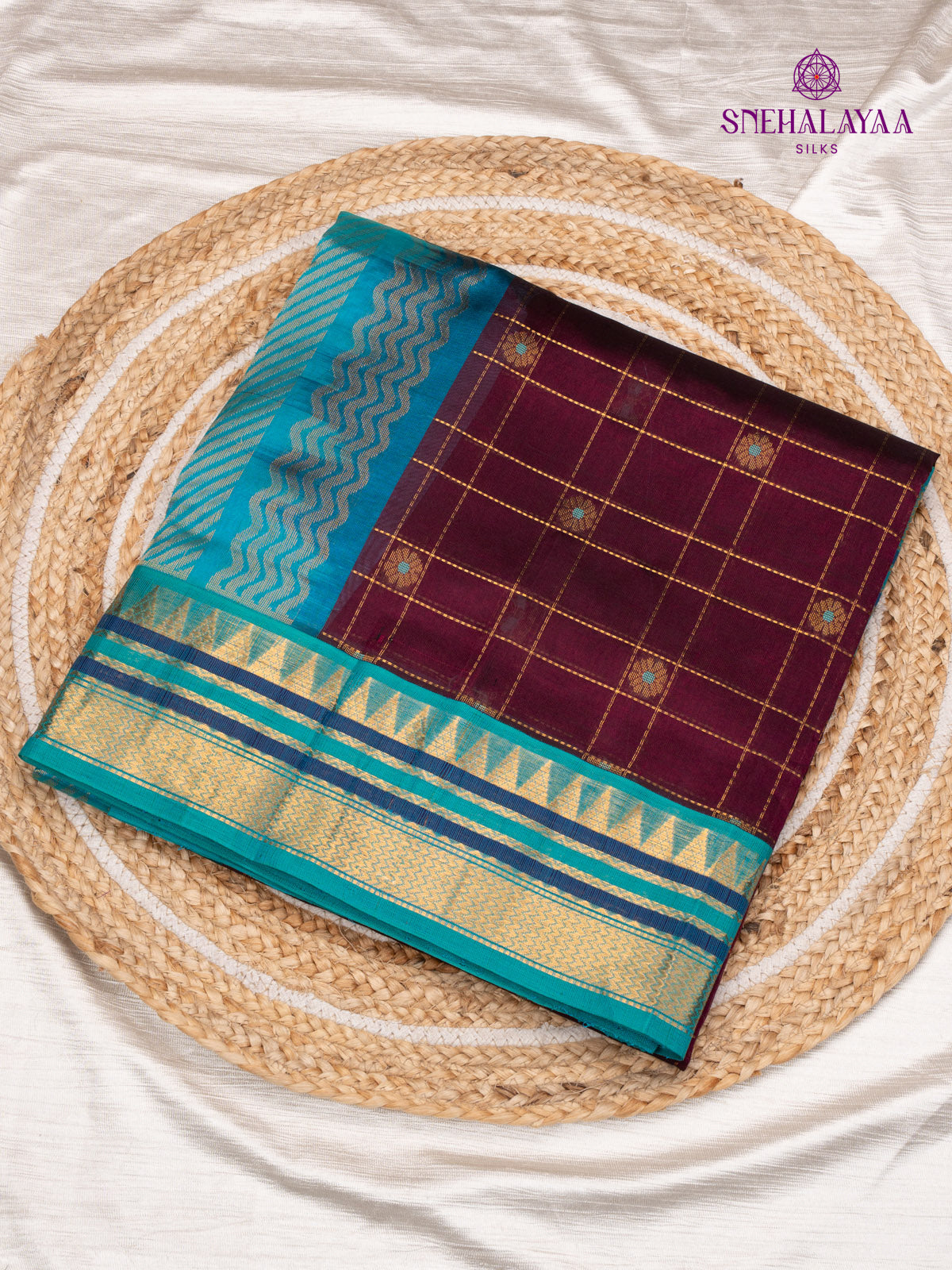 Violet Kanchi silk Cotton Saree