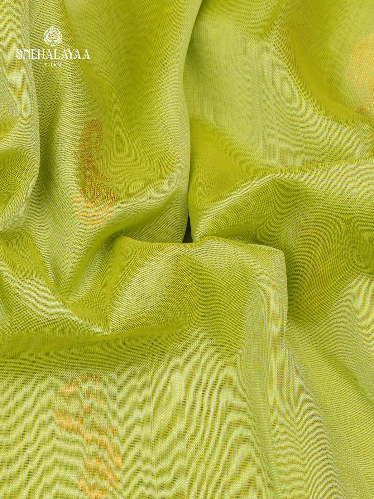 Lime Green Kuppadam Silk Cotton Saree with Contrast Border