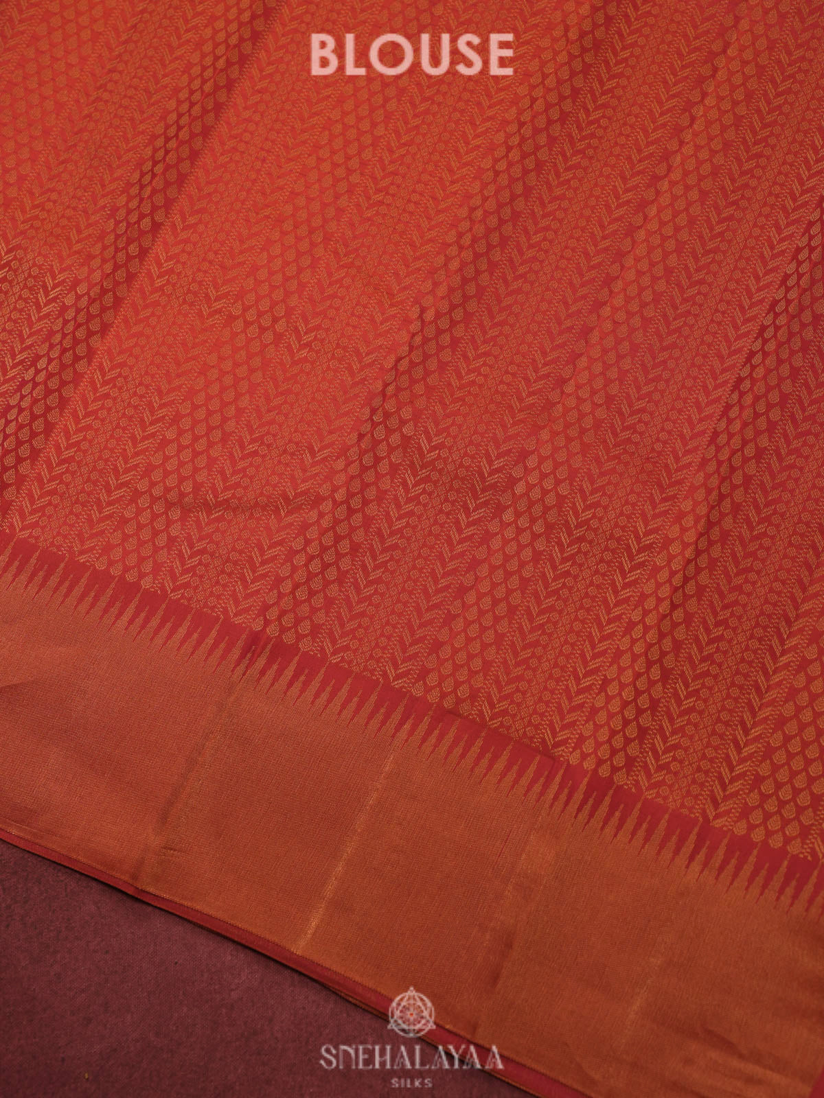 Orange Kanjivaram silk saree