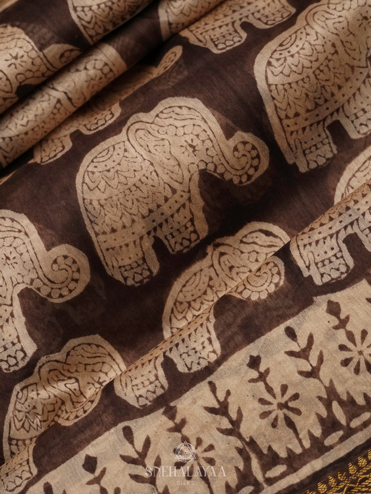 Brown Chanderi Saree