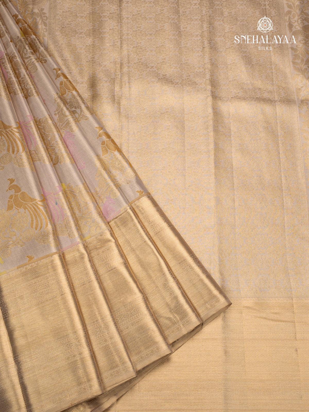 Peach Kanjivaram Silk Saree