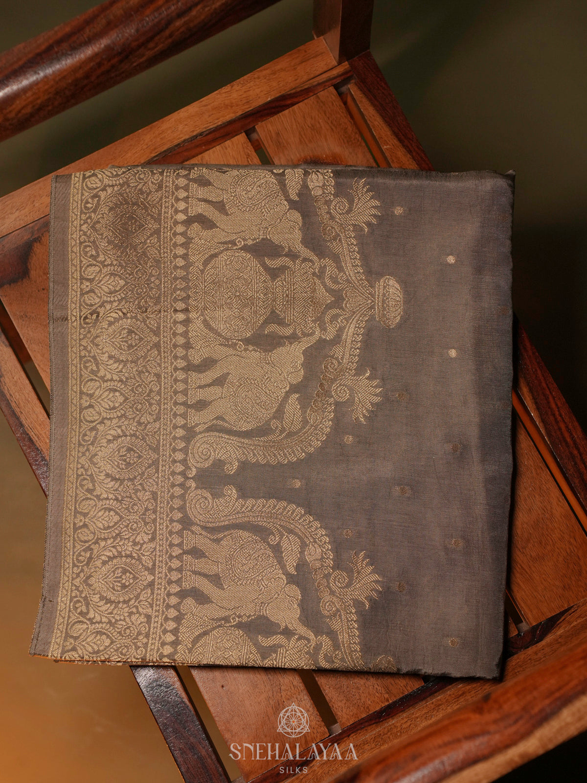 Brown Banaras Silk Saree
