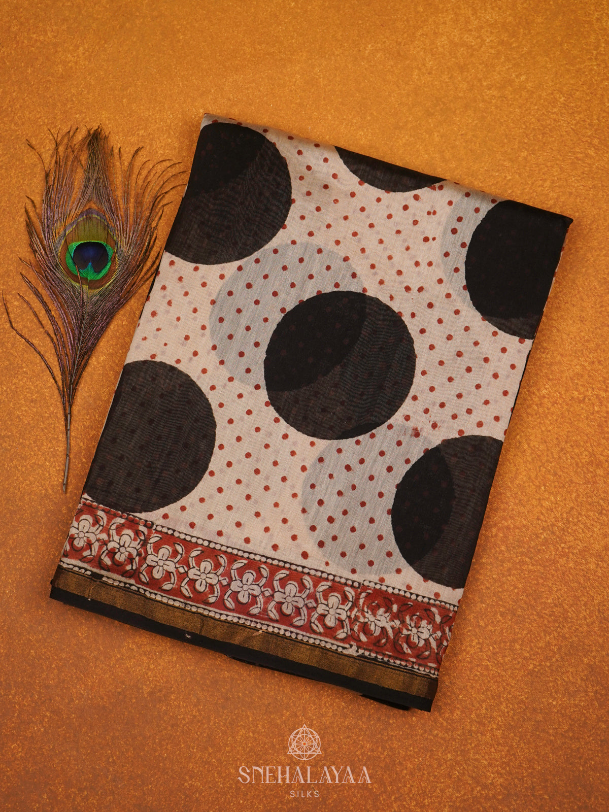 Beige Chanderi Saree