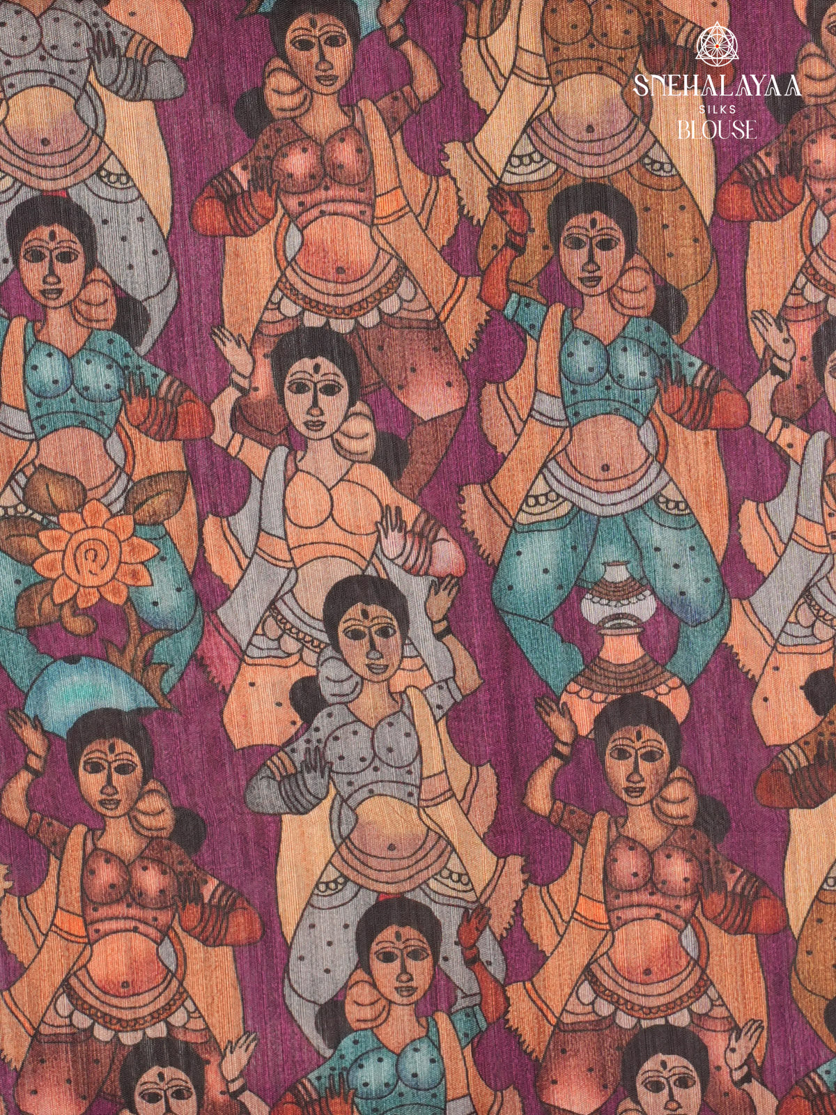 Lilac Kalamkari Tussar Saree