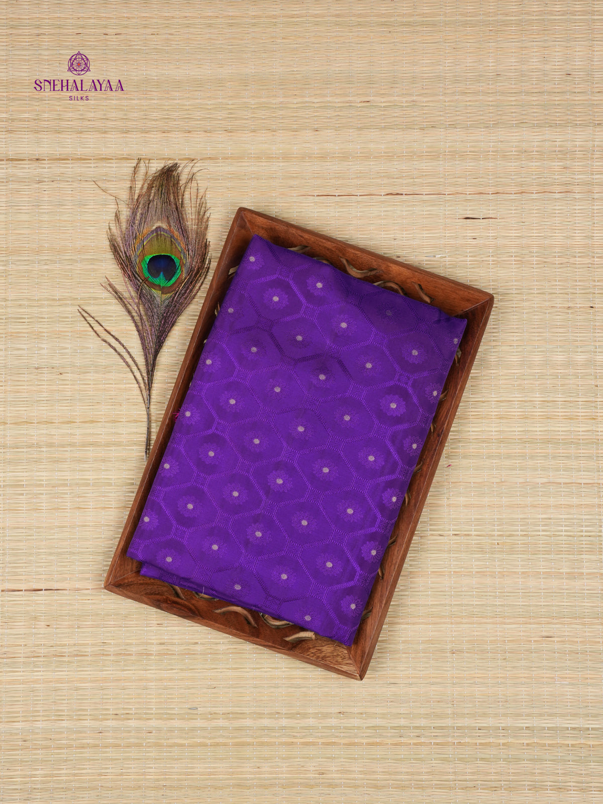 Purple Borderless Kanjivaram Soft Silk Saree