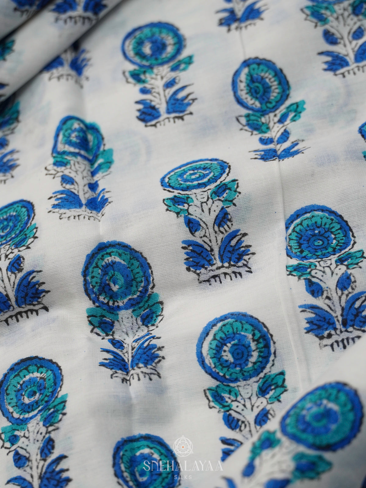 White Jaipur Cotton Saree