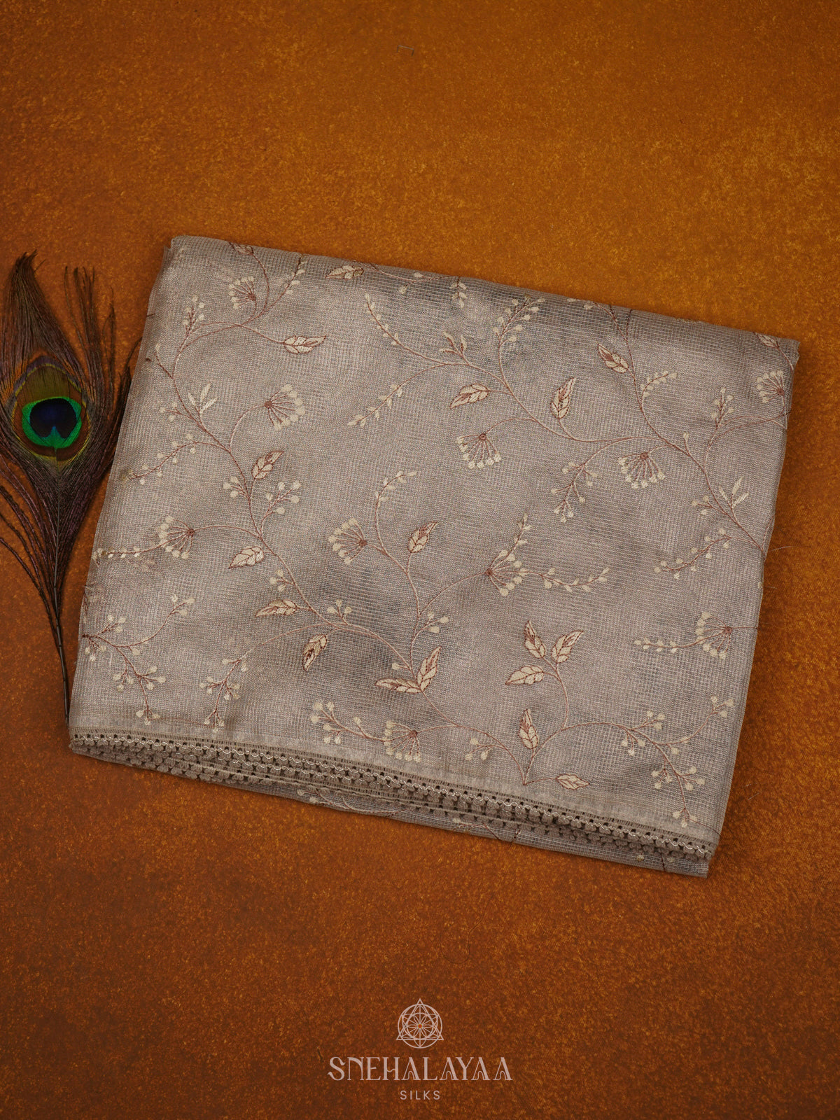 Pale Pink Kota Embroidery Saree