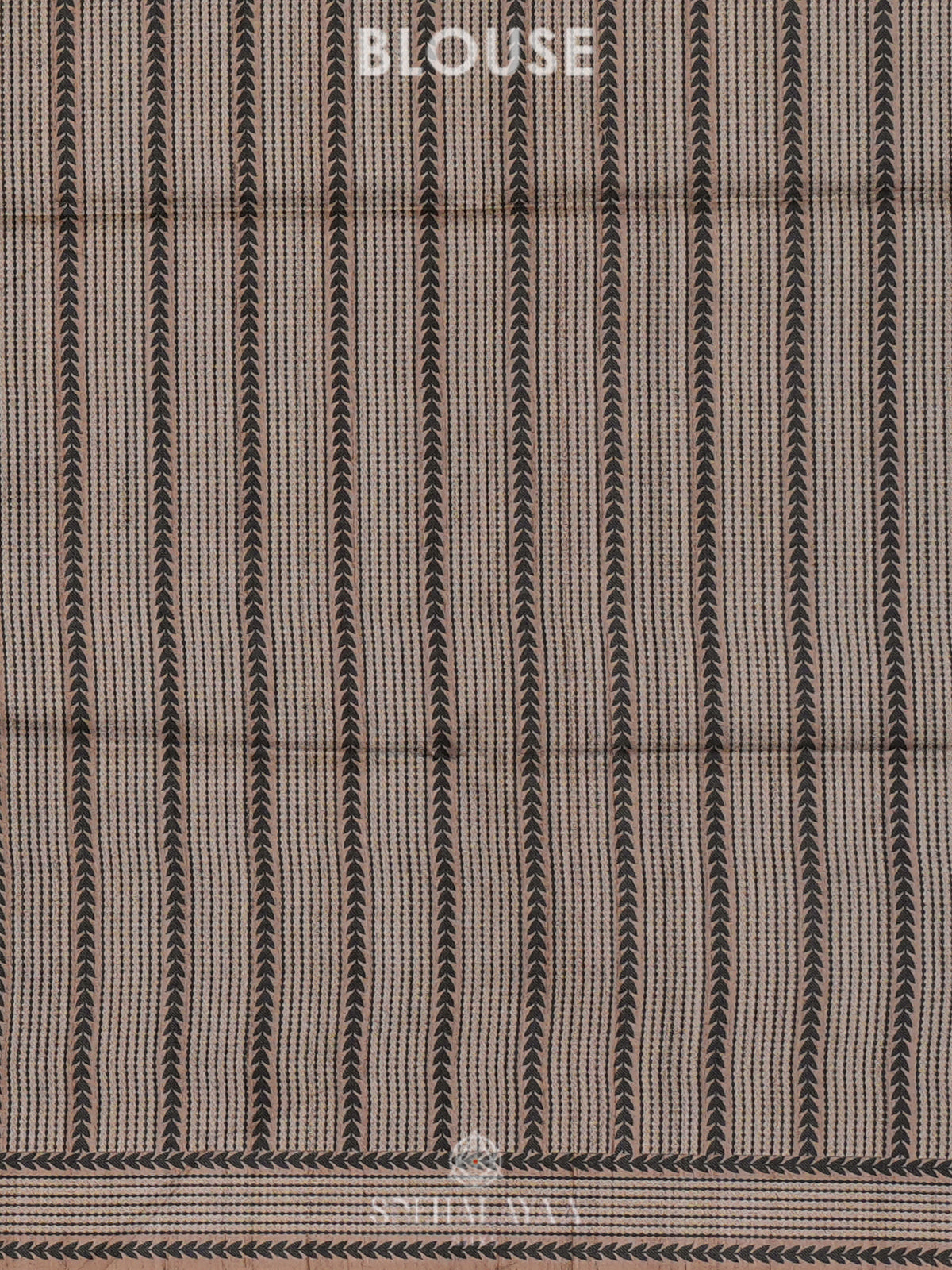 Blue Tussar Embroidery Saree